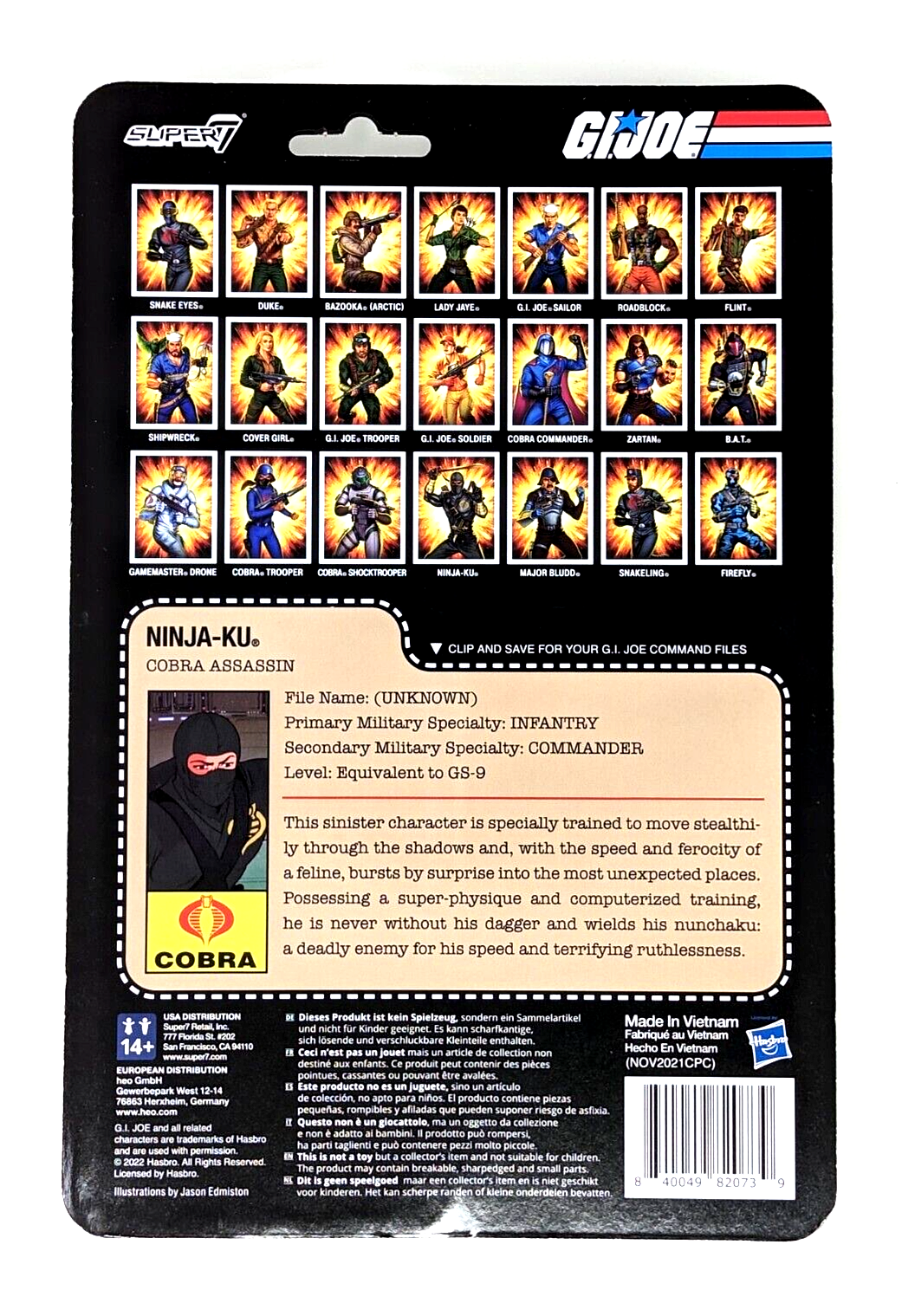 Exclusive Super 7 G.I. Joe ReAction Figures Ninja-Ku Action Figure image 3