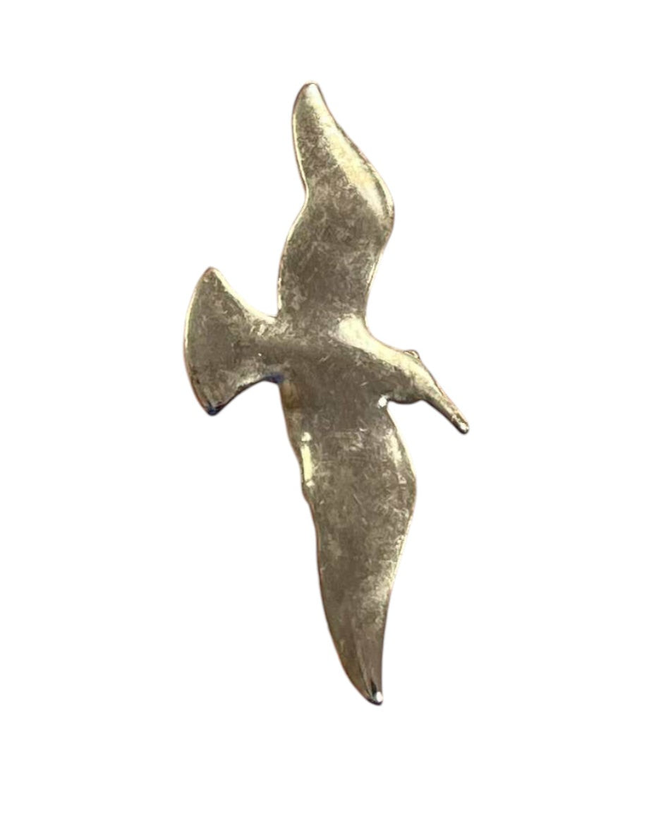 Vintage Silver Tone Seagull Bird Flying Brooch Pin Pendant