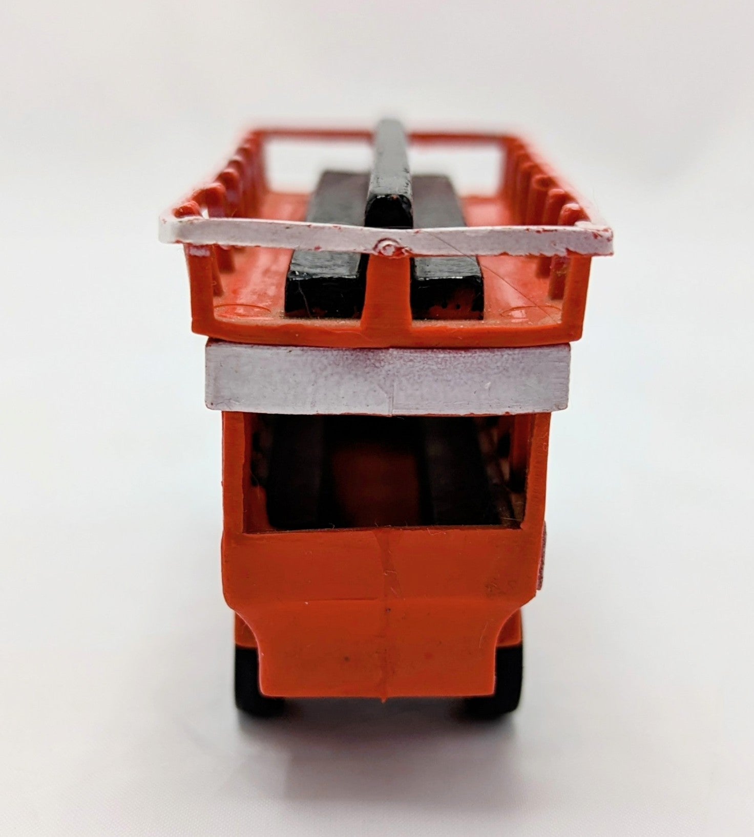 Vintage Red Disneyland Omnibus Gold Side Tour Bus Double Decker Plastic Toy image 3