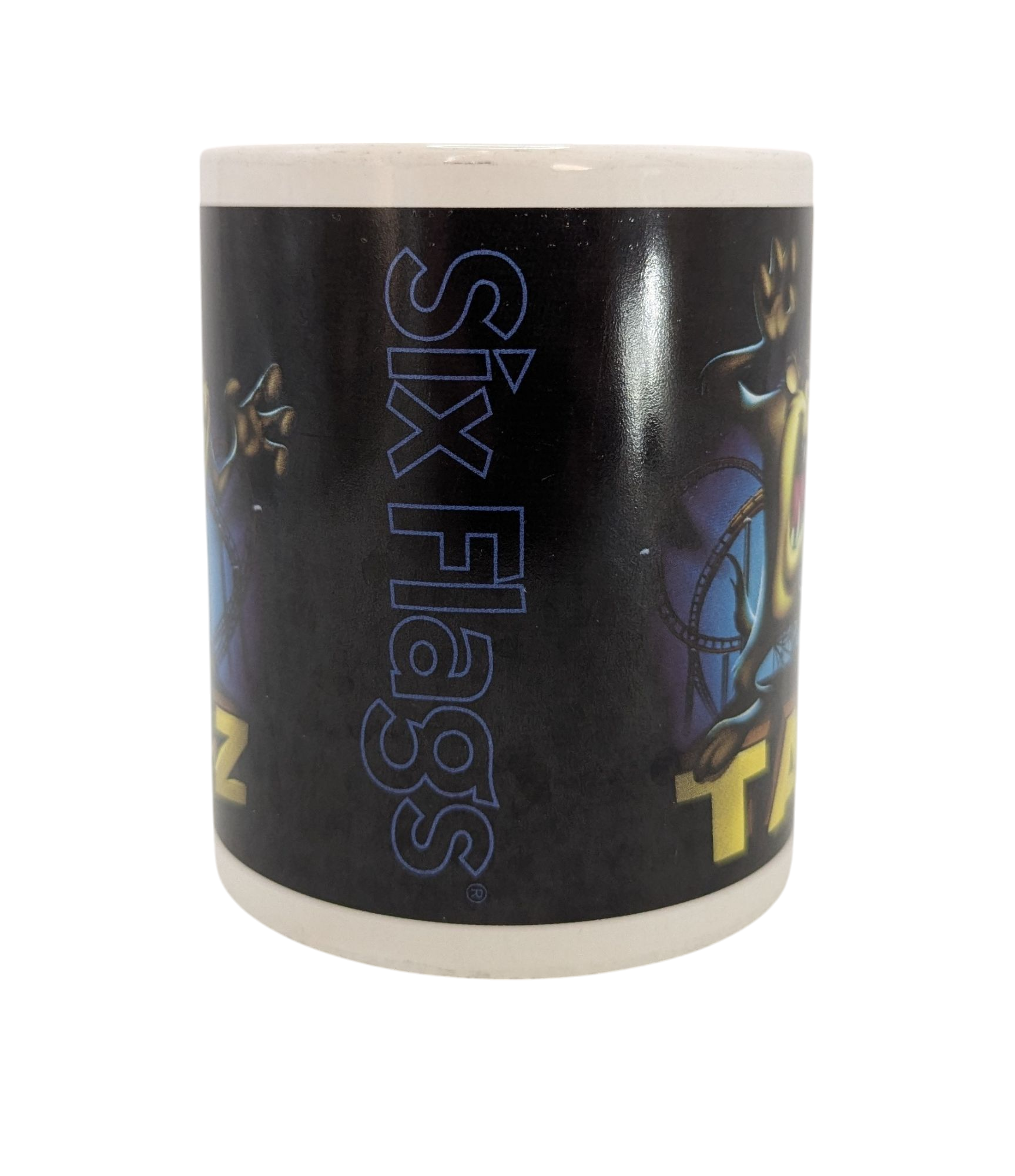 1998 Six Flags Theme Park DC Comics Taz Roller Coaster Coffee Tea Mug 10oz image 3