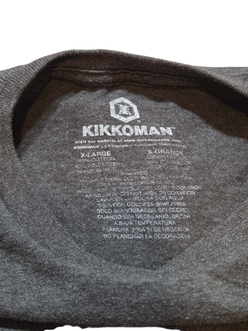 Official Kikkoman Soy Sauce Grey Graphic T-Shirt Men's Size XL image 3