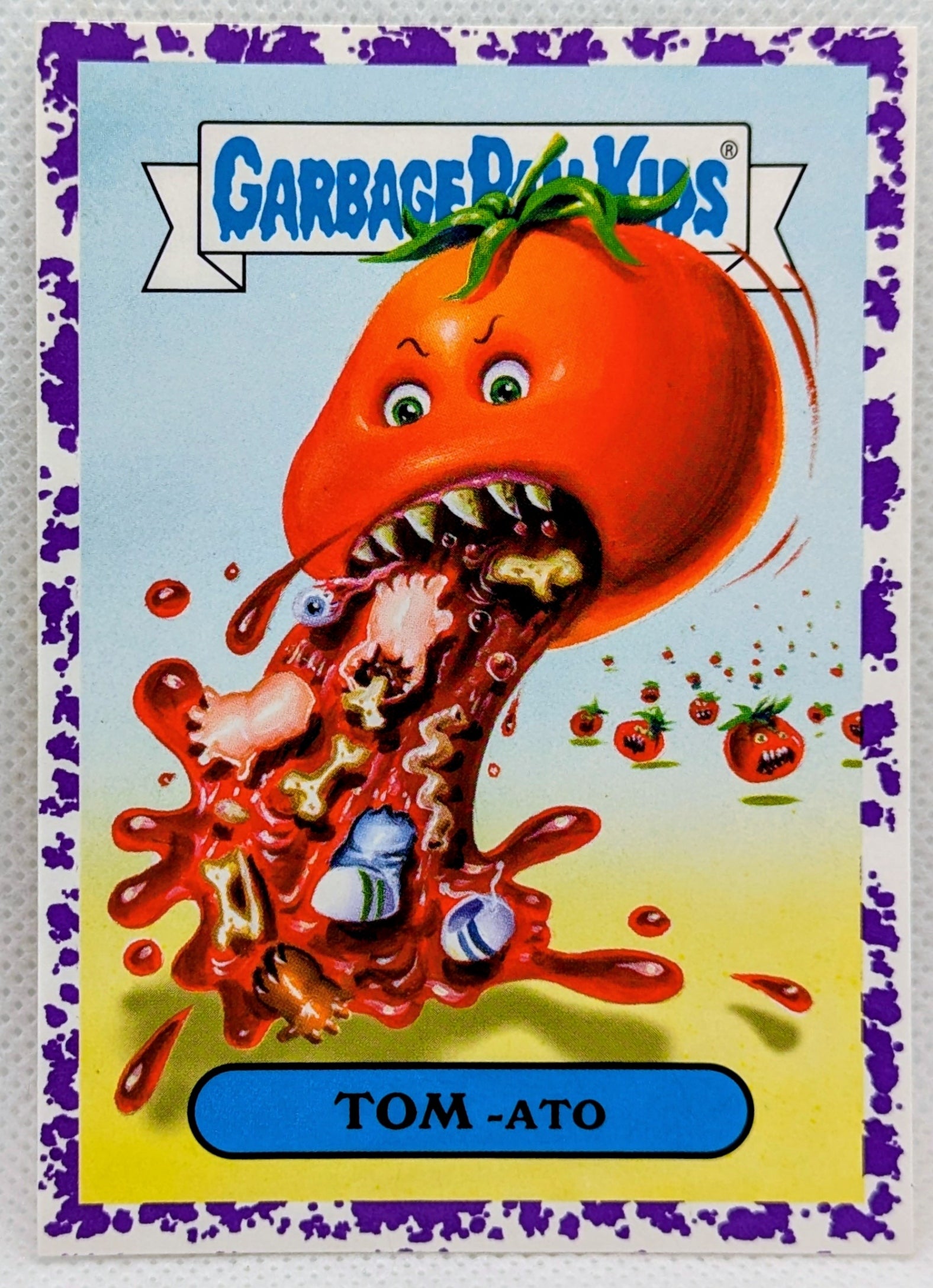 2018 Garbage Pail Kids Oh The Horror-ible Tom-ato 15a Purple Parallel