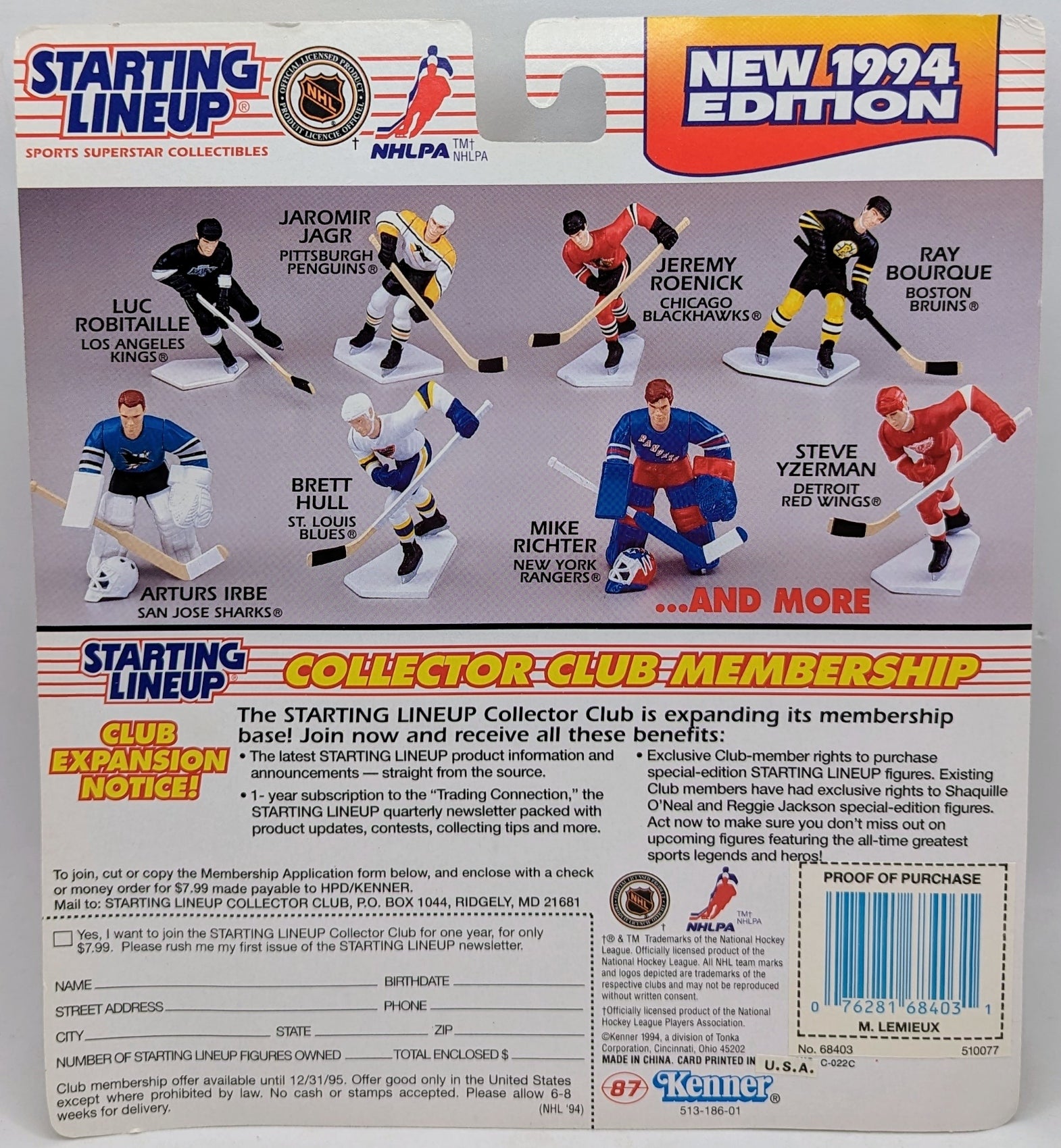 1994 Kenner Starting Lineup Mario Lemieux Pittsburgh Penguins Hockey NHL Figure image 2