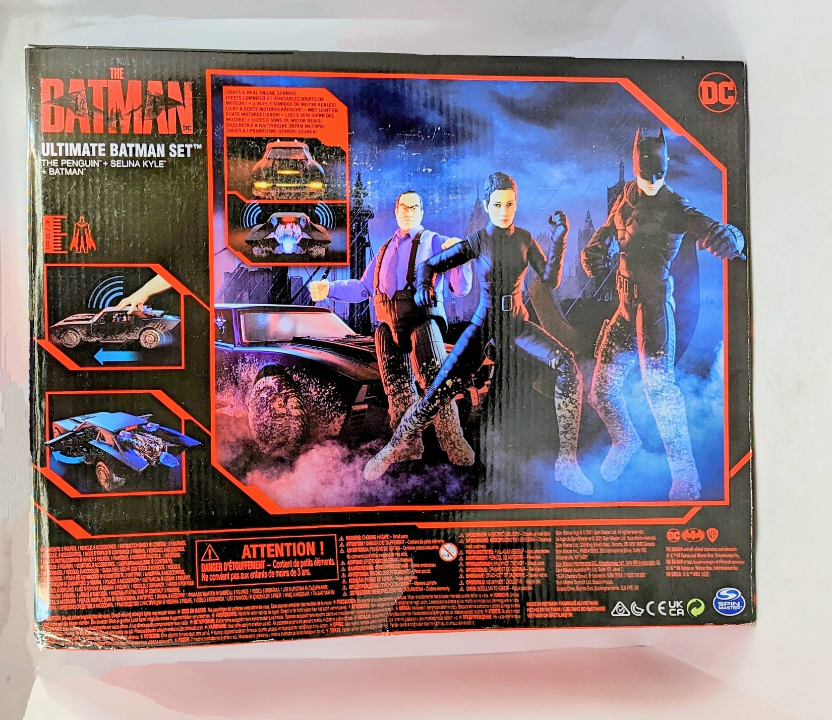 DC Comics The Batman Set w/ 4" Batman, Selina Kyle, The Penguin & Batmobile image 2