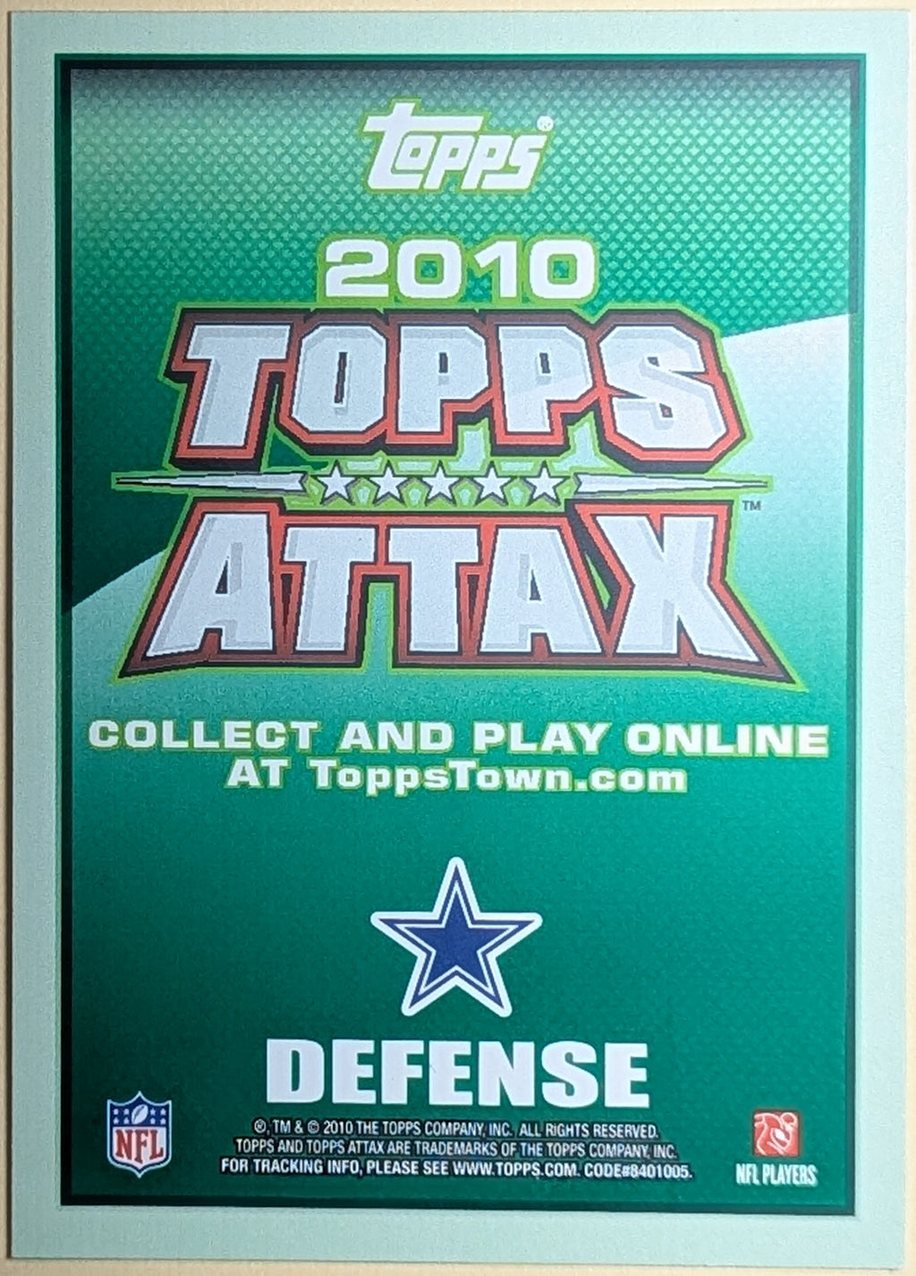 2010 Topps Attax Red Zone Foil NNO Keith Brooking Cowboys image 2