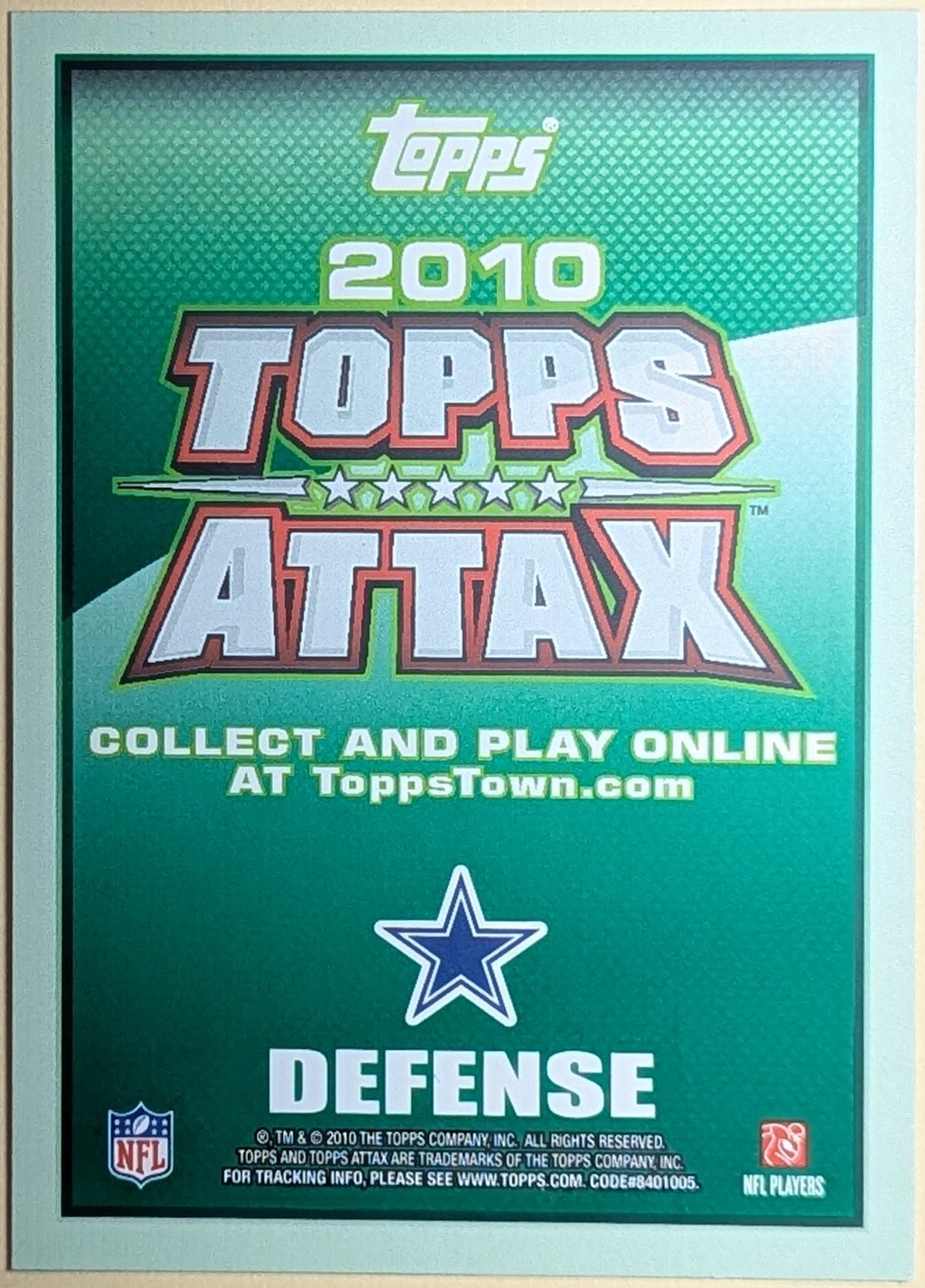 2010 Topps Attax Red Zone Foil NNO Keith Brooking Cowboys image 2