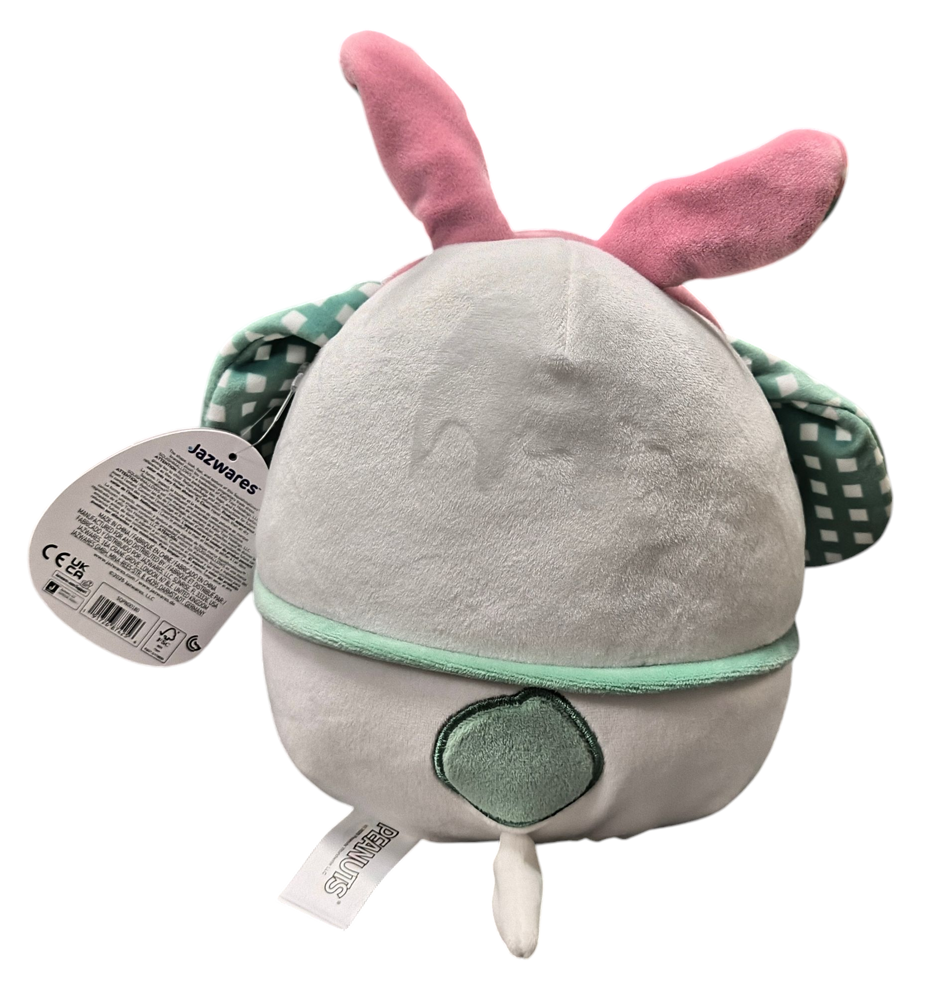 2025 Squishmallow x Peanuts Easter Snoopy w/ Bunny Ears And Bow 8” Plush image 2