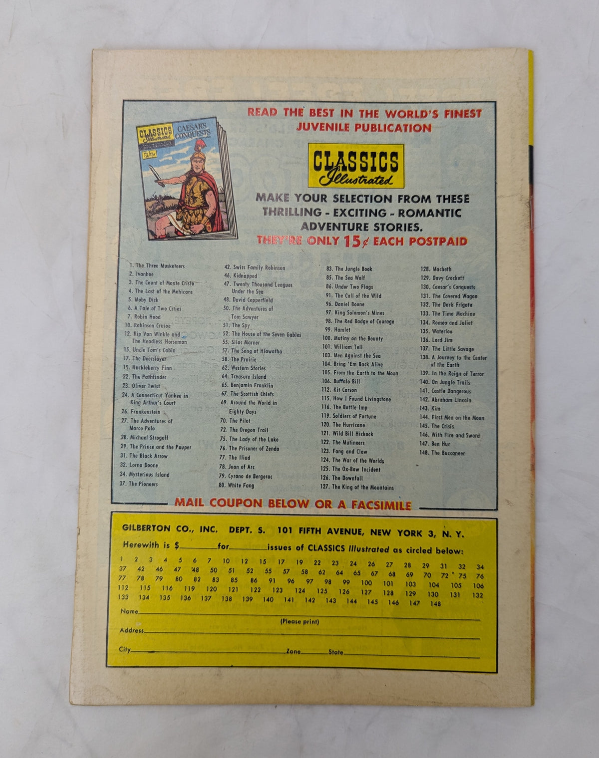 1959 Classics Illustrated The Buccaneer No.148 Comic Book image 2