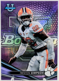 2022 Bowman's Best University Trenton Simpson #34 Purple Refractor /250 Clemson