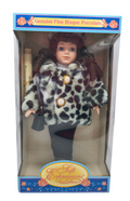 Dan Dee Soft Expressions Genuine Fine Bisque Gray Cheetah Jacket Doll