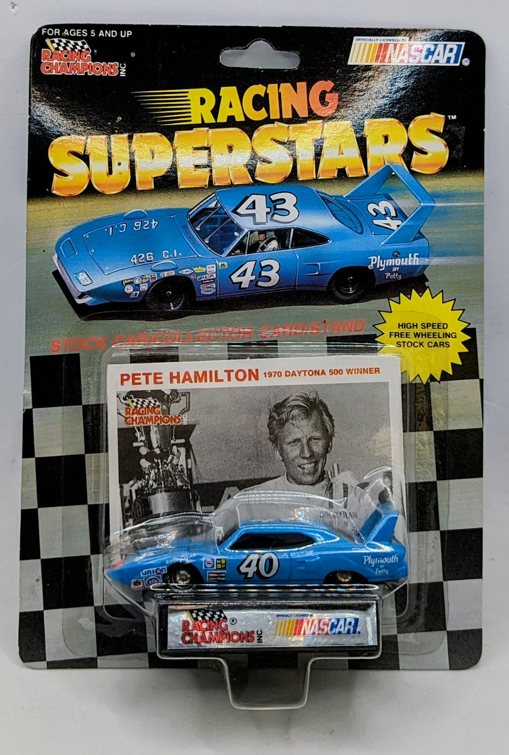 1991 Racing Champions Racing Superstars Pete Hamilton #40 Plymouth Super