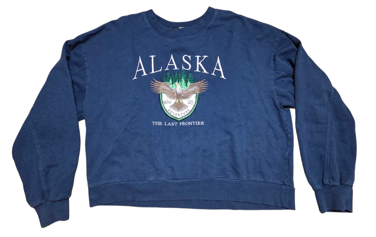 Forever 21 Alaska The Last Frontier Blue Sweatshirt Size 0X