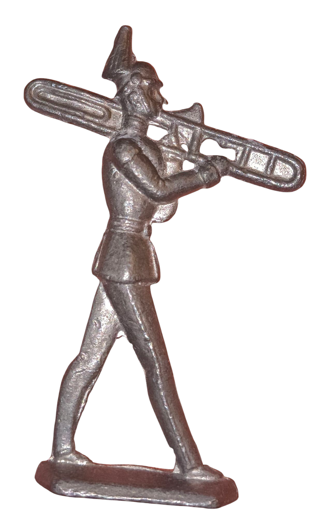 Vintage Lead Toy Soldier Marching w/ Trombone Figurine image 2