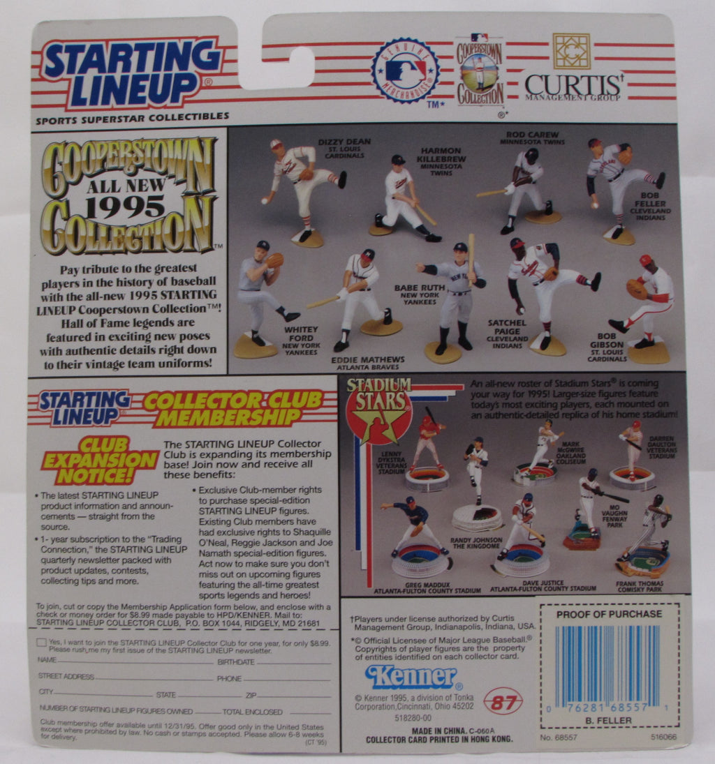 1995 Starting Lineup Bob Feller Cleveland Indians Baseball Figure image 2