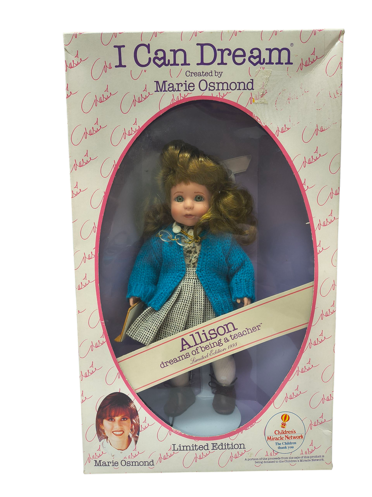 1993 Marie Osmond I Can Dream Dolls Allison Dreams Of Being A Teacher 10" Doll