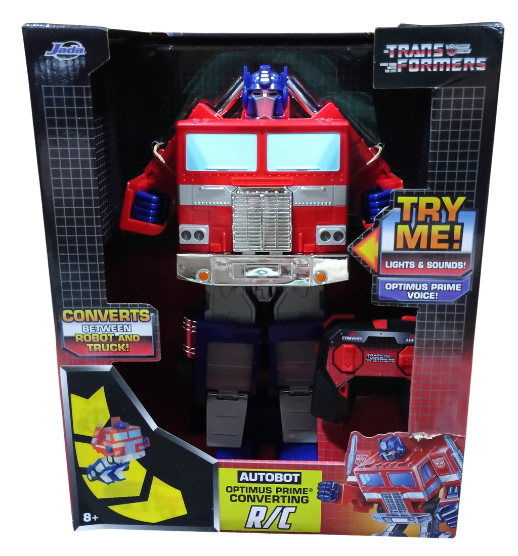 Jada Transformers Optimus Prime Autobot 13" Transforming RC Car Lights & Sound