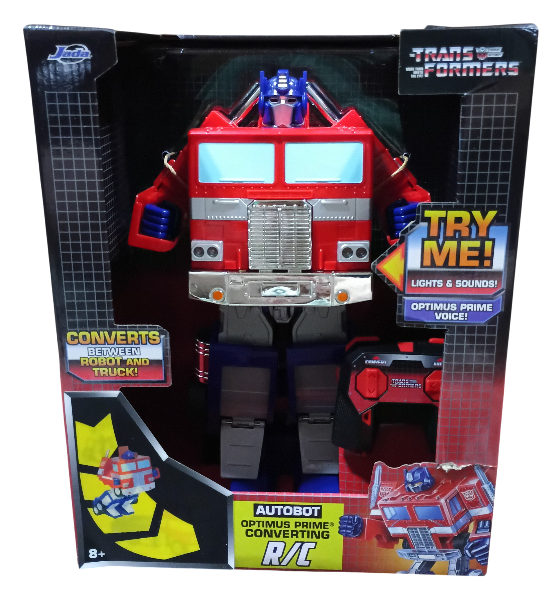 Jada Transformers Optimus Prime Autobot 13" Transforming RC Car Lights & Sound