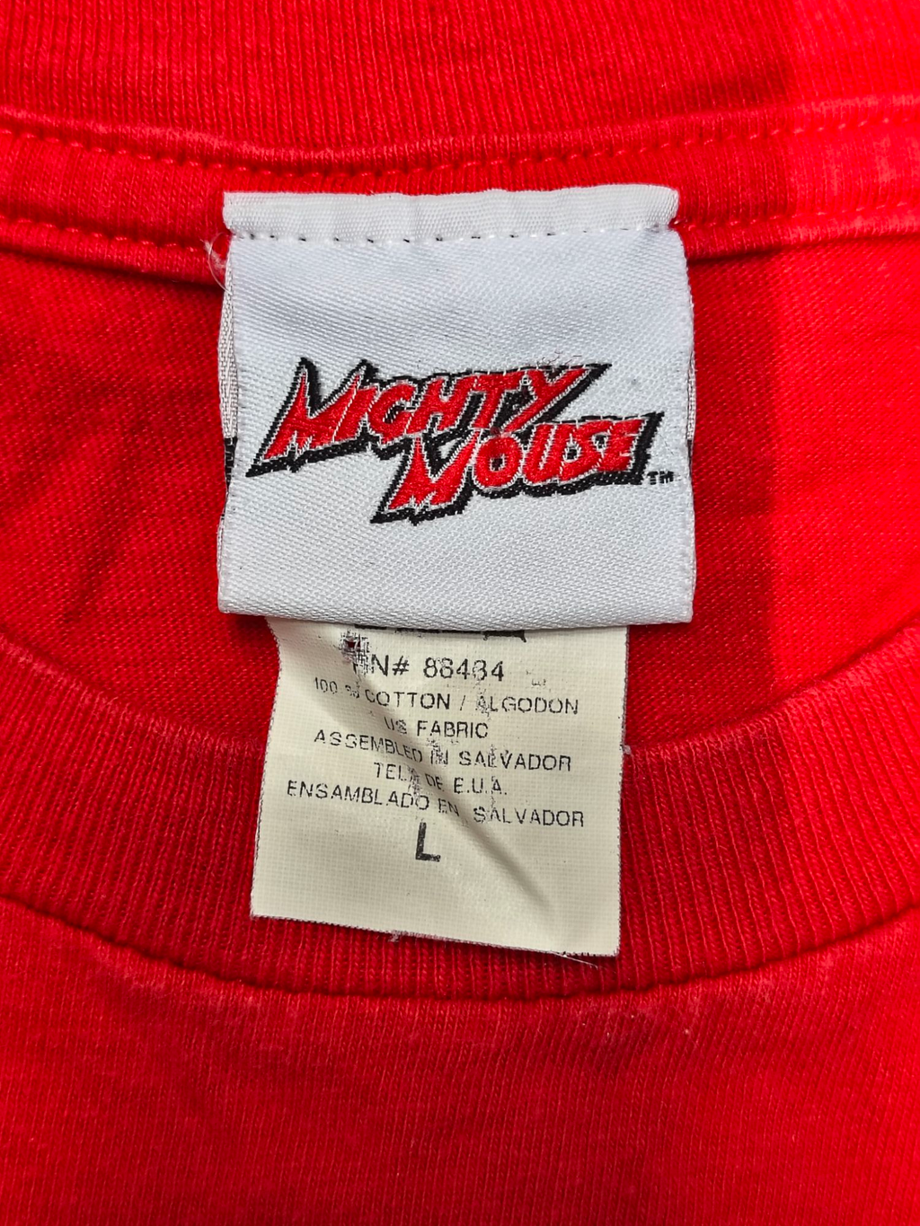 2006 Mighty Mouse Ride The Lightning Our Hero Red Mens Large T-Shirt image 3