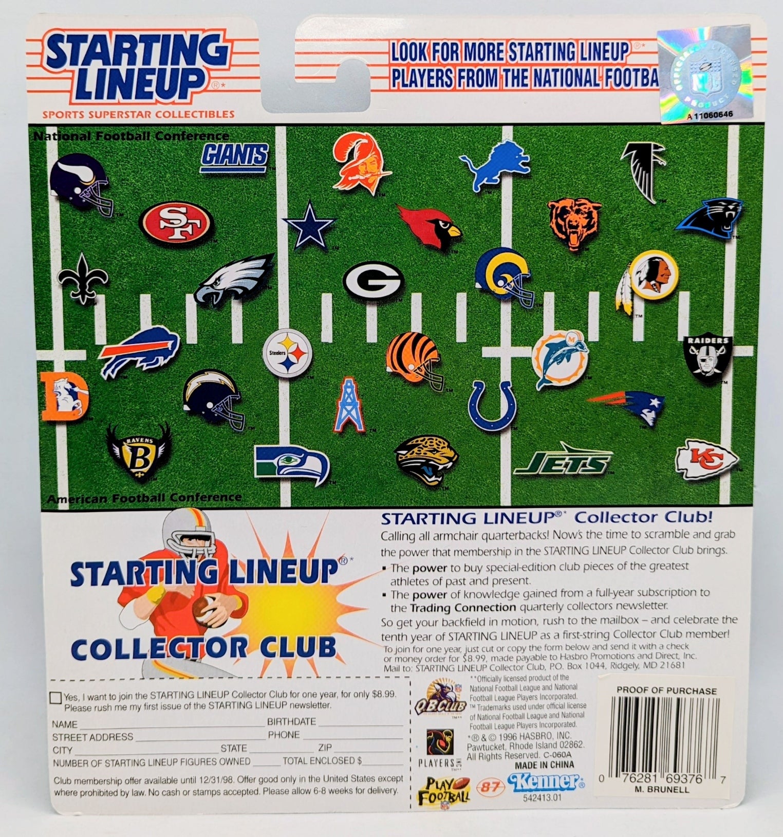 1997 Starting Lineup Mark Brunell Jacksonville Jaguars Football Figure image 2