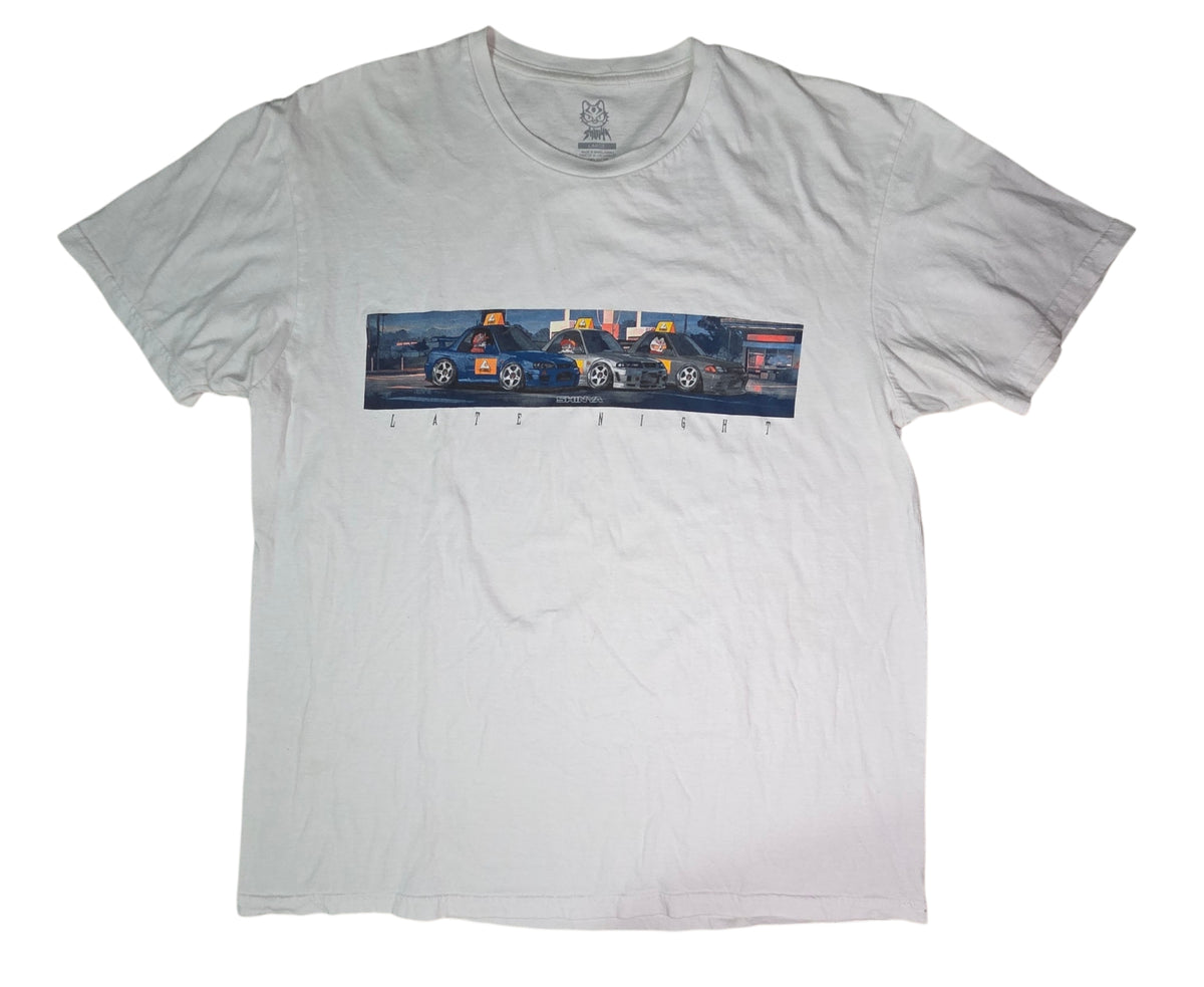 Shinya Dreams Late Night Pizza Delivery JDM Racing Streetwear T-Shirt Size Large