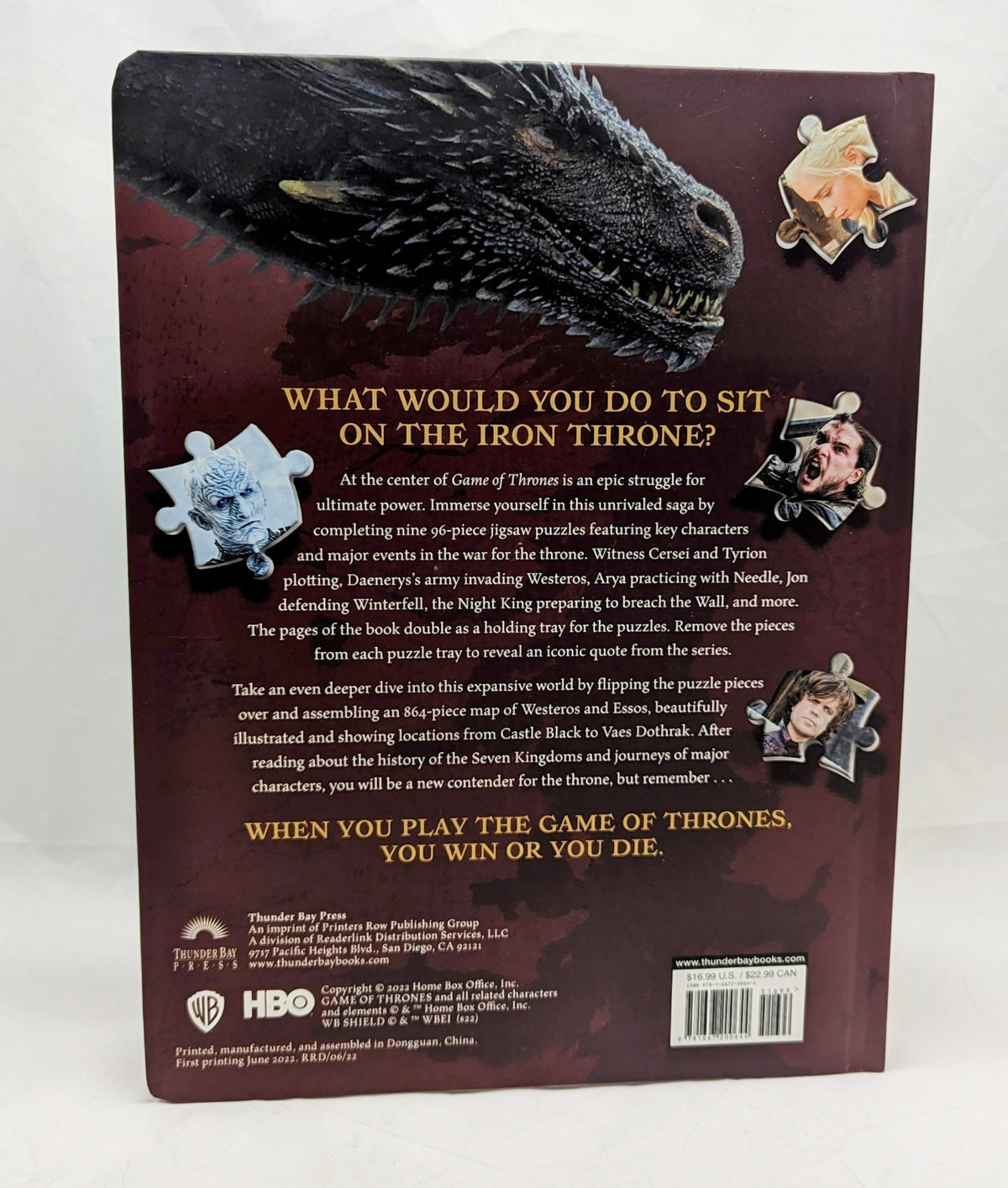 2022 Thunder Bay Game Of Thrones Jigsaw Puzzle Book HC image 3
