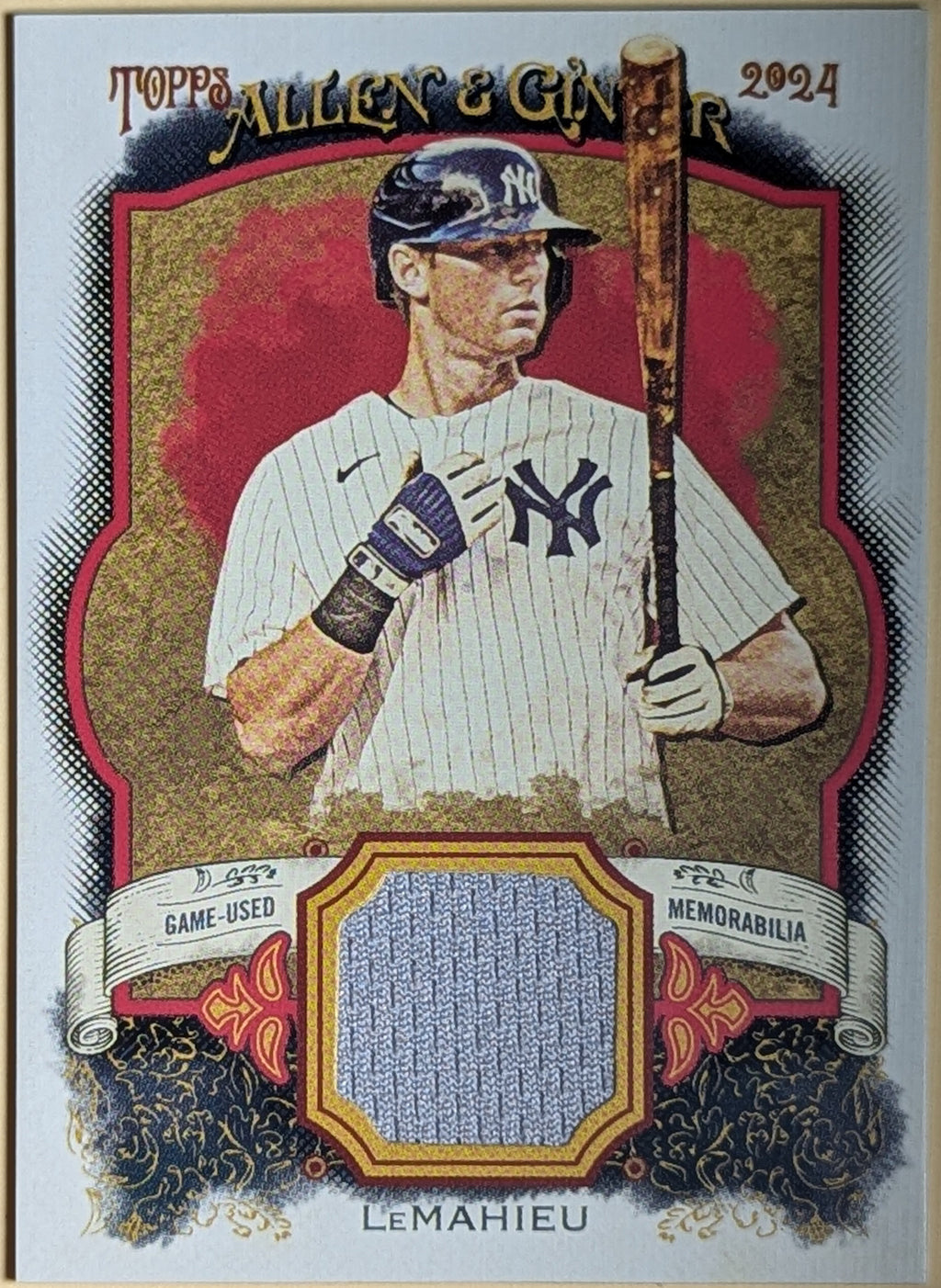 2024 Topps Allen & Ginter DJ LeMahieu Game Used Jersey Relic NY Yankees #AGR-DL