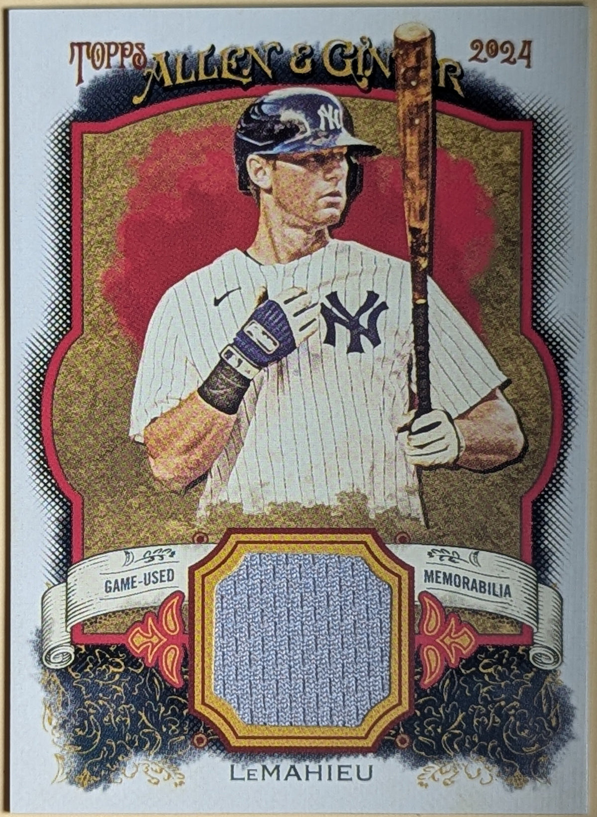 2024 Topps Allen & Ginter DJ LeMahieu Game Used Jersey Relic NY Yankees #AGR-DL