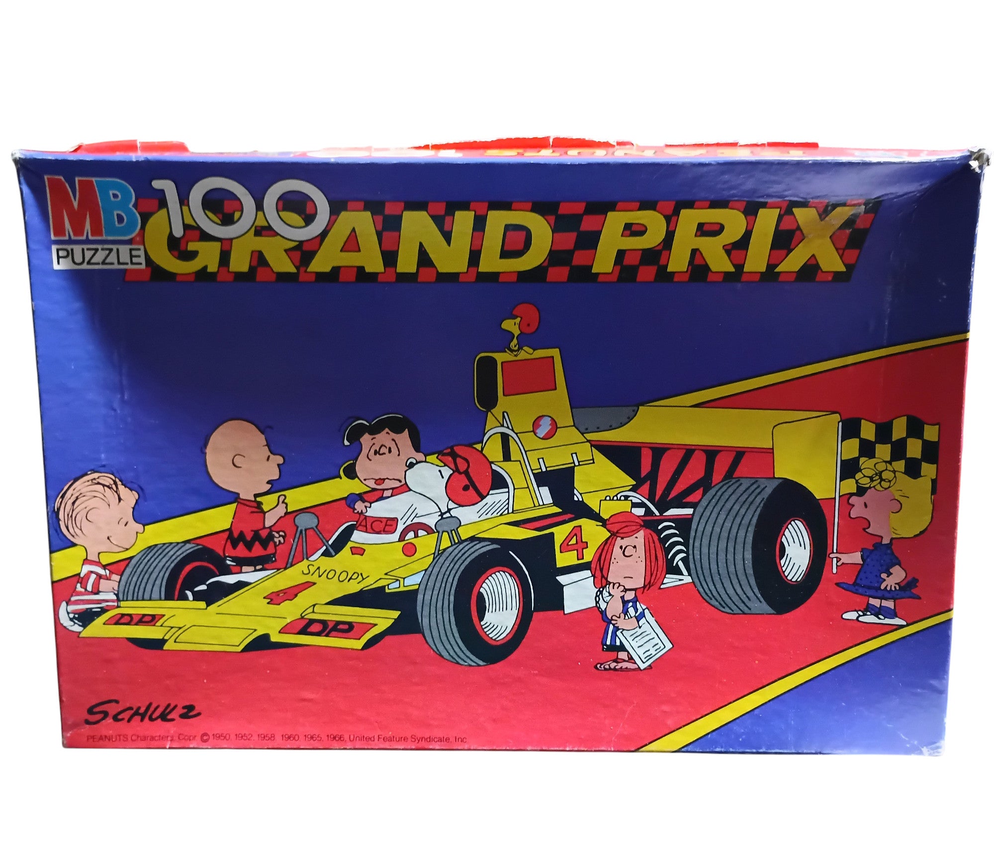 1978 Milton Bradley Peanuts 100 Piece Grand Prix Snoopy Race Car Puzzle 16"x11" image 2