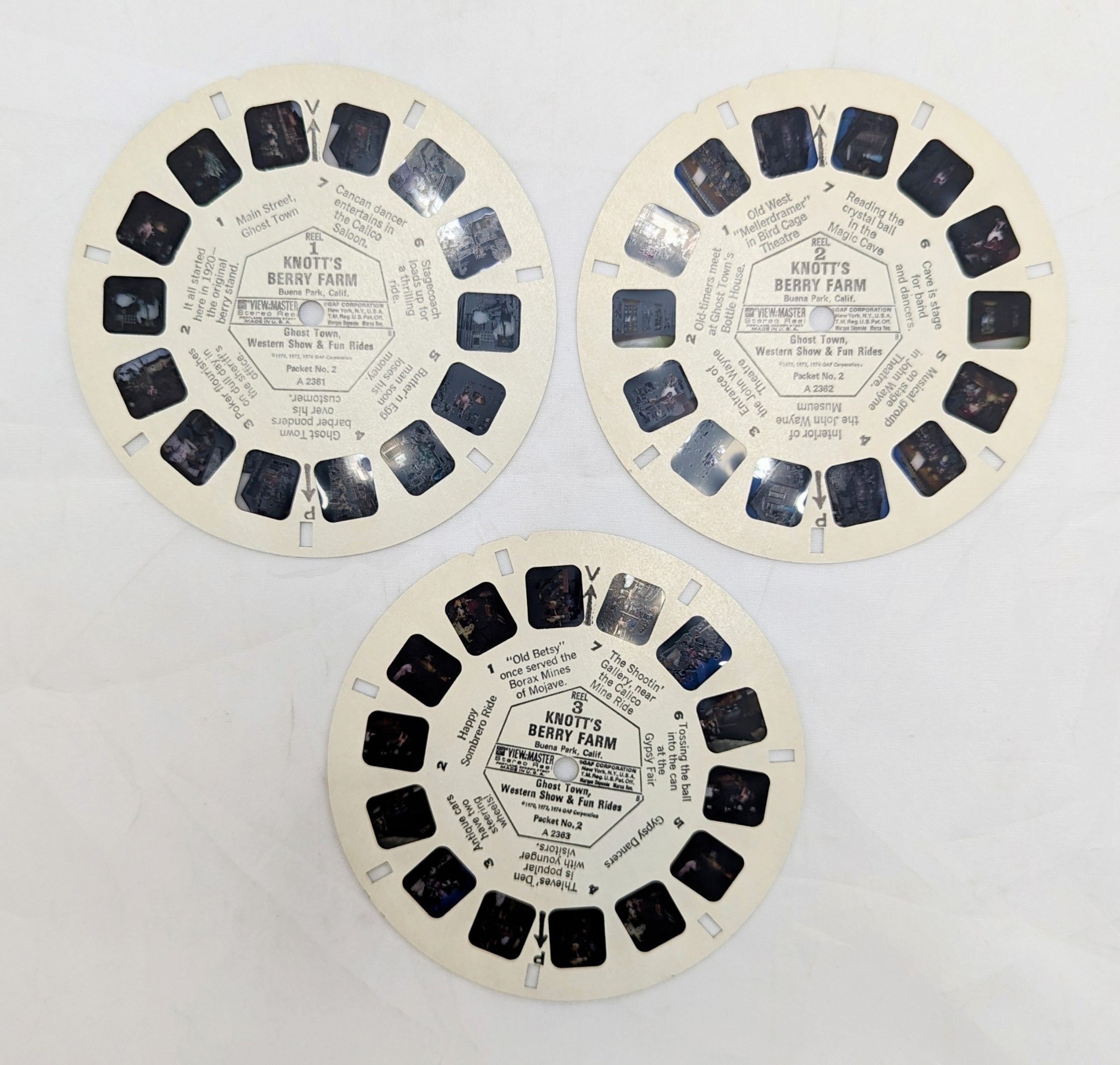 1974 View-Master Knott's Berry Farm Ghost Town Western Showtime & Fun Rides image 3