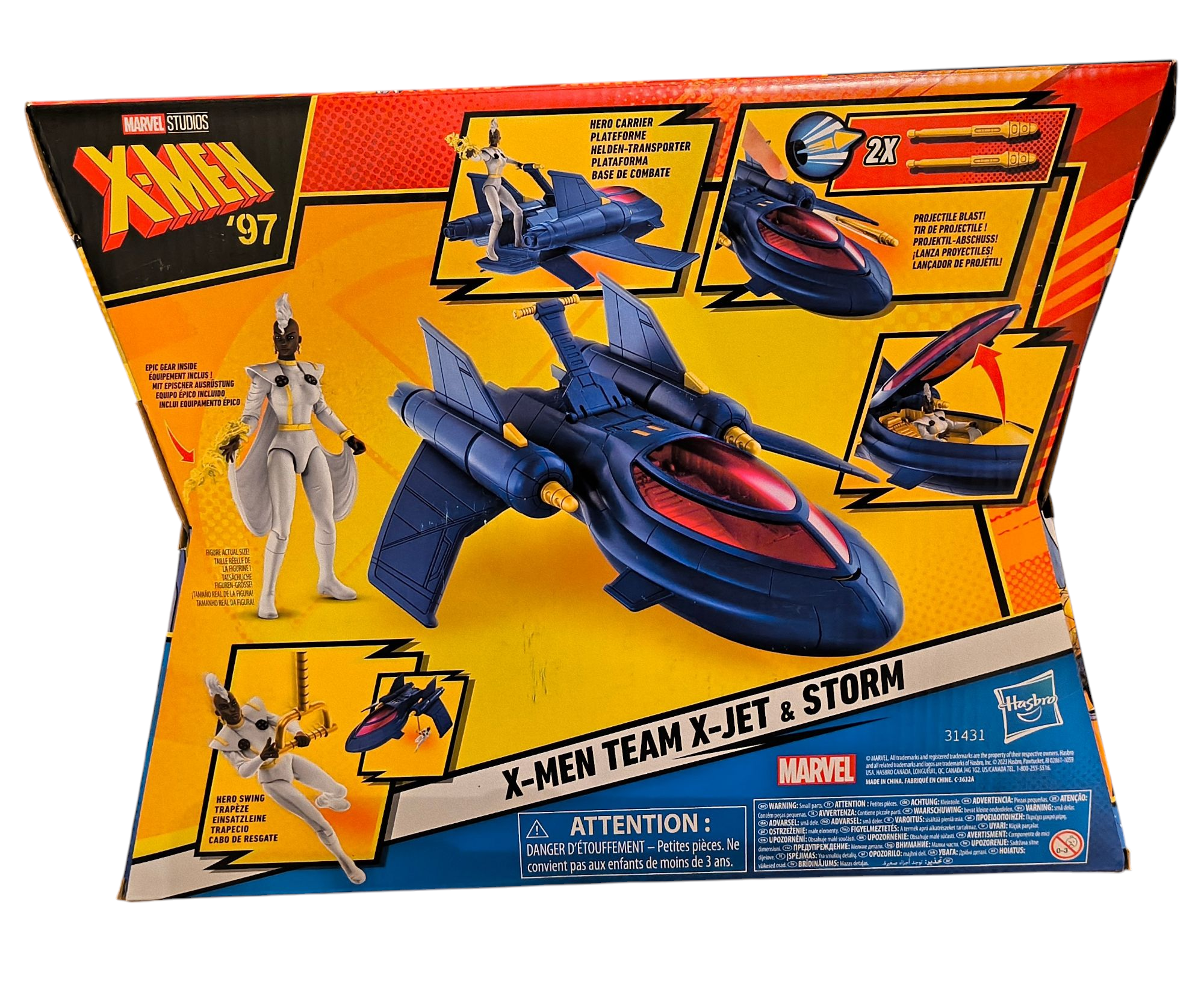 Hasbro Marvel 97 Epic Hero X-Men Team X-Jet & Storm Ship & 4" Figure image 2