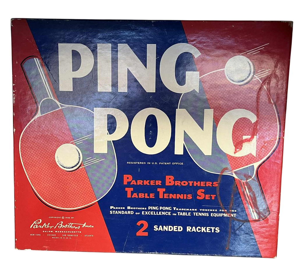 Vintage 1959 Parker Brothers Ping Pong Table Tennis Complete Set