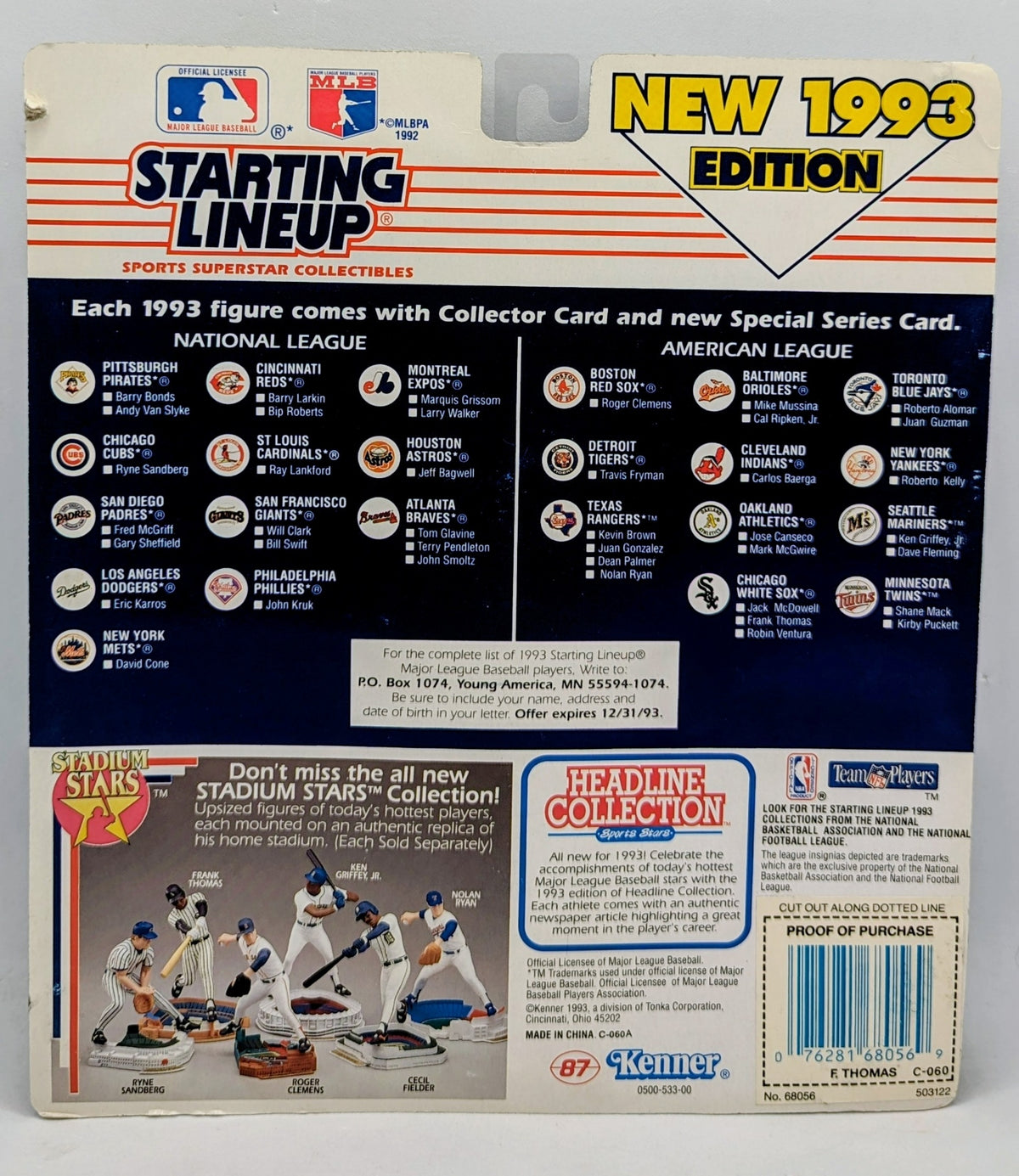 1993 Starting Lineup Frank Thomas Chicago White Sox Figure image 2