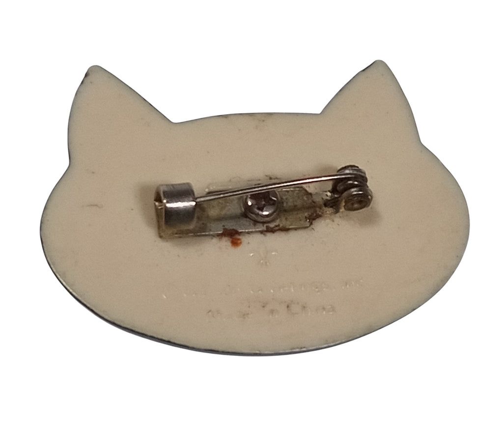 Gibson Black Cat Enamel Black White Brooch Pin 2” - DT image 2