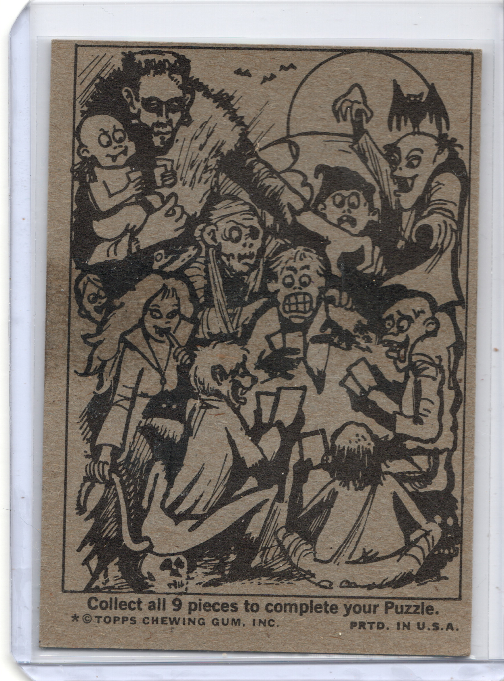 1974 Topps Monster Initials Puzzle Sticker Card - Left Middle image 2