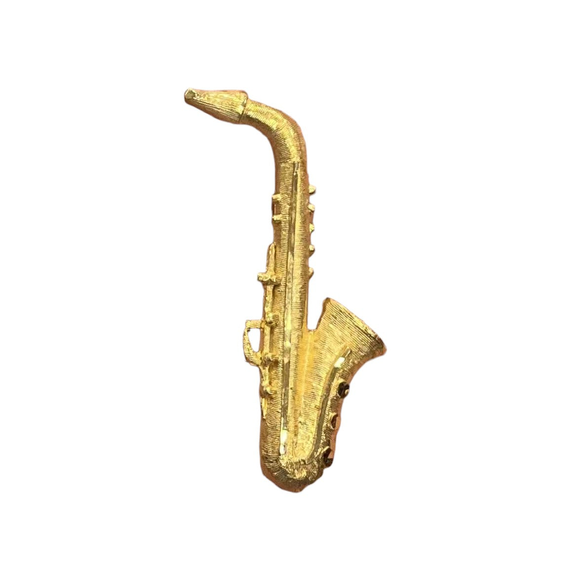 Vintage Gold Tone Saxophone Instrument Brooch Pin