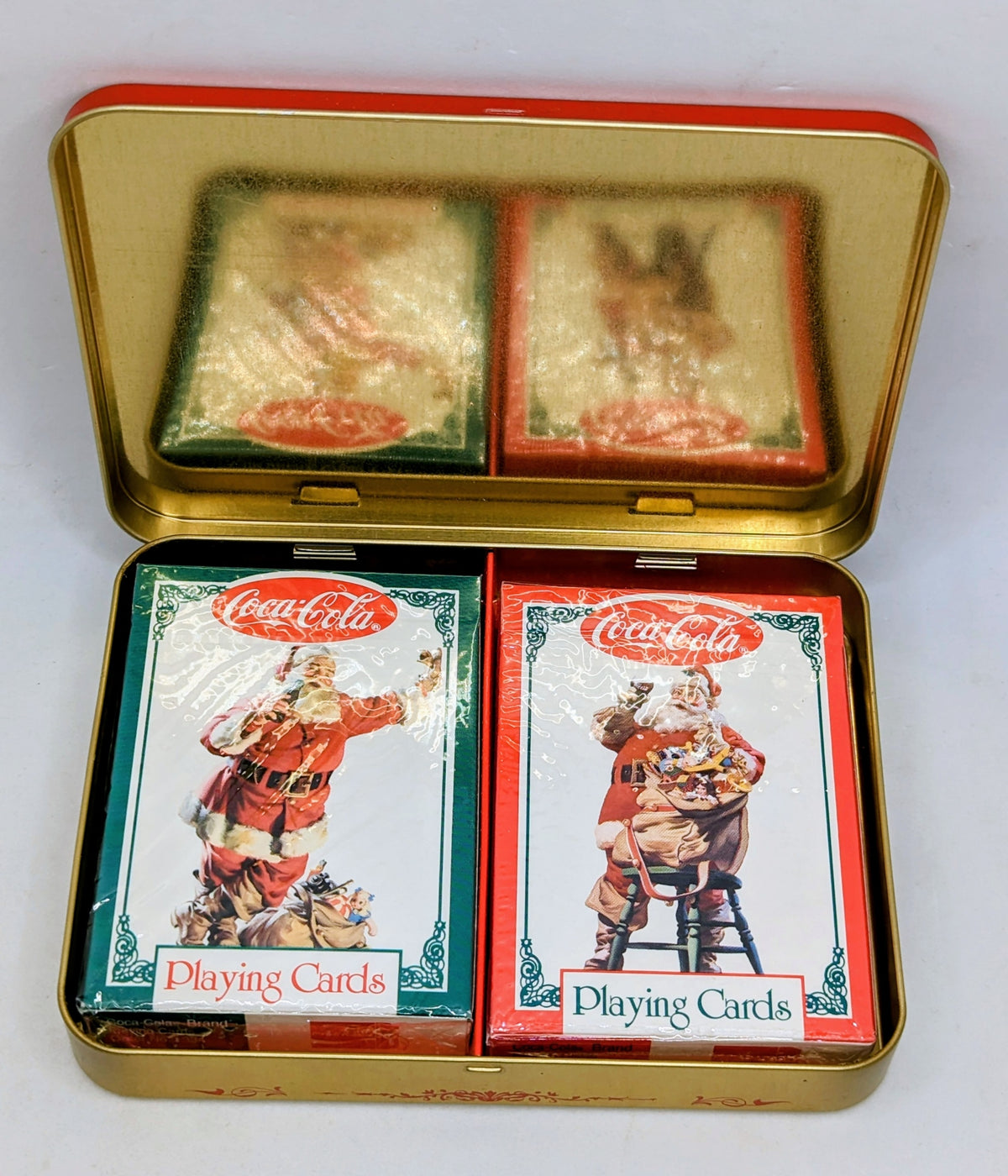1994 Coca-Cola Limited Edition Santa Clause Playing Cards In Collectible Tin image 2