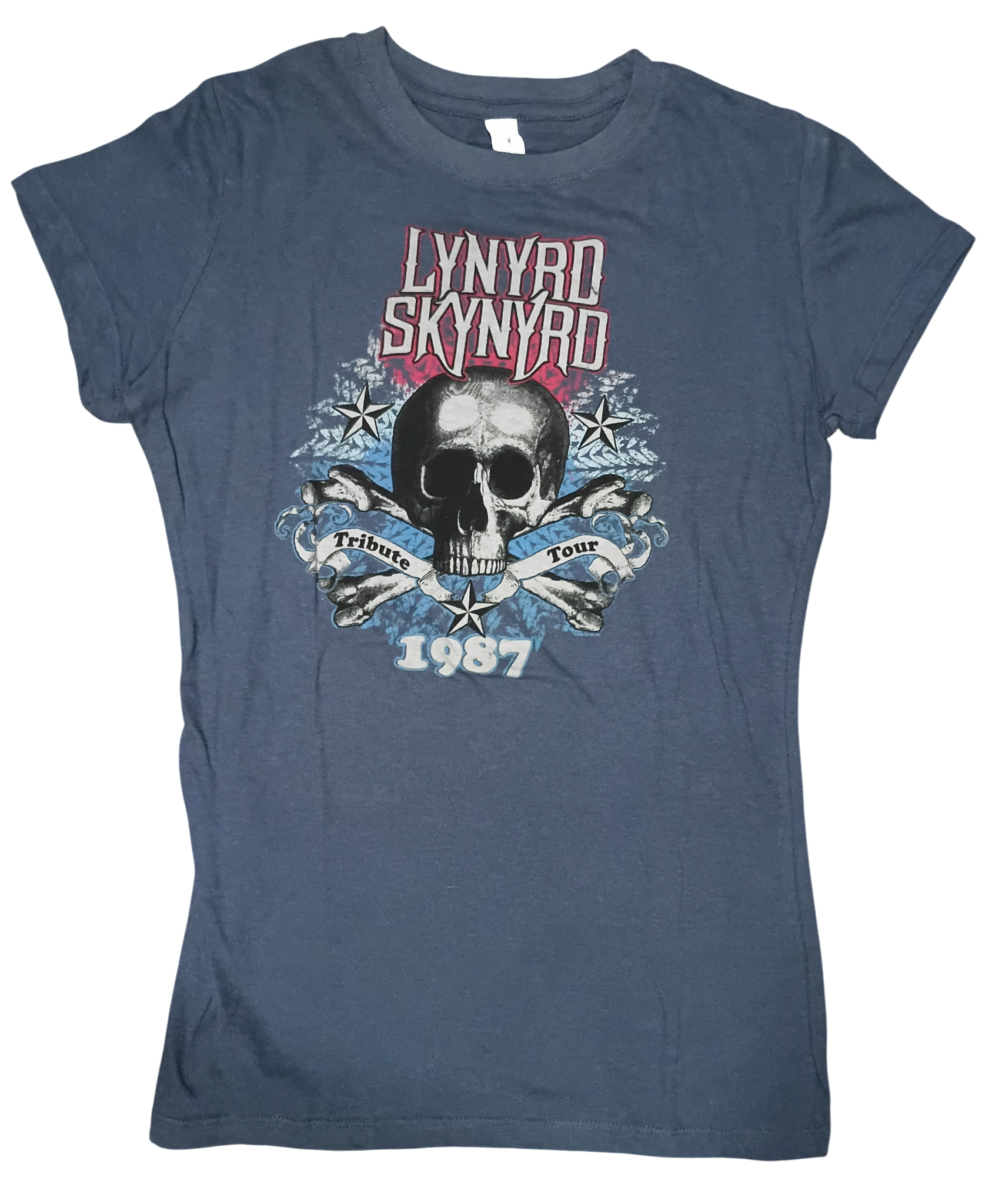 Lynyrd Skynyrd Band 1987 Tribute Tour Sweet Home Alabama Skull T-Shirt Womens M
