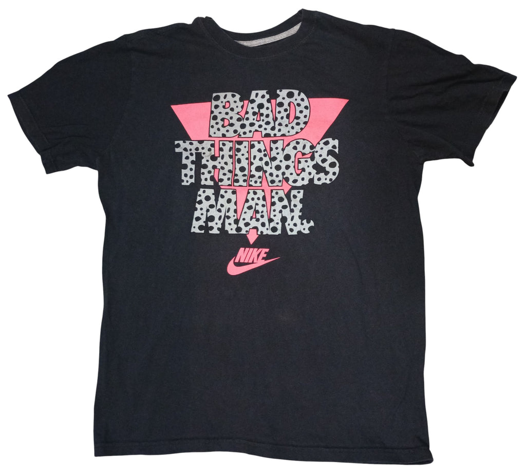 Nike Bad Things Man Retro Swoosh Regular Fit Black Logo T-Shirt Men’s Large