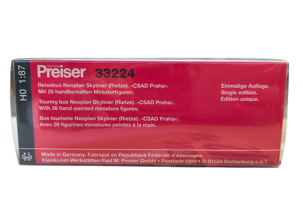 Preiser 33224 Neoplan Skyliner Plastic CSAD Praha Bus 1:87 Scale image 2