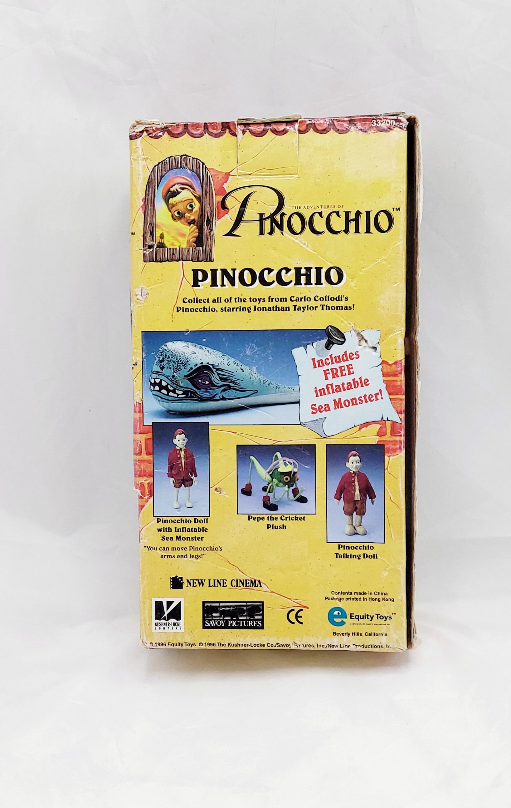 1996 Equity Toys Adventures of Pinocchio 8" Doll w/ Inflatable Sea Monster image 2