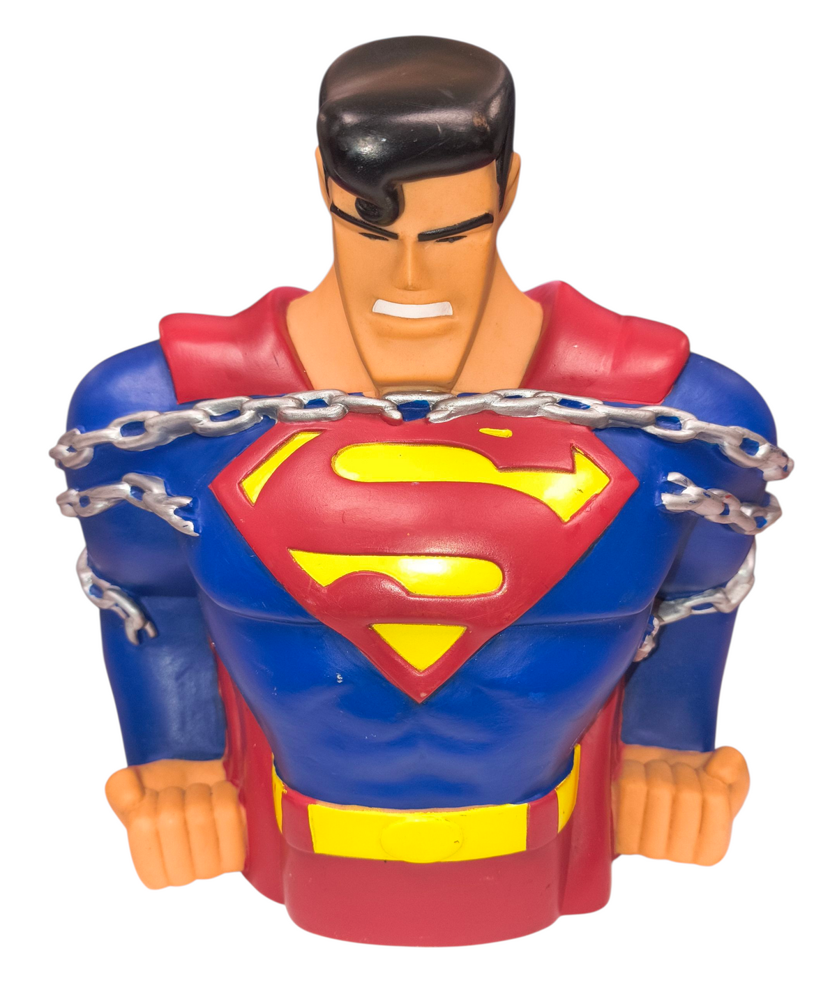 1997 Warner Bros. Store Superman Animated Breaking Chains Vinyl Bust Bank