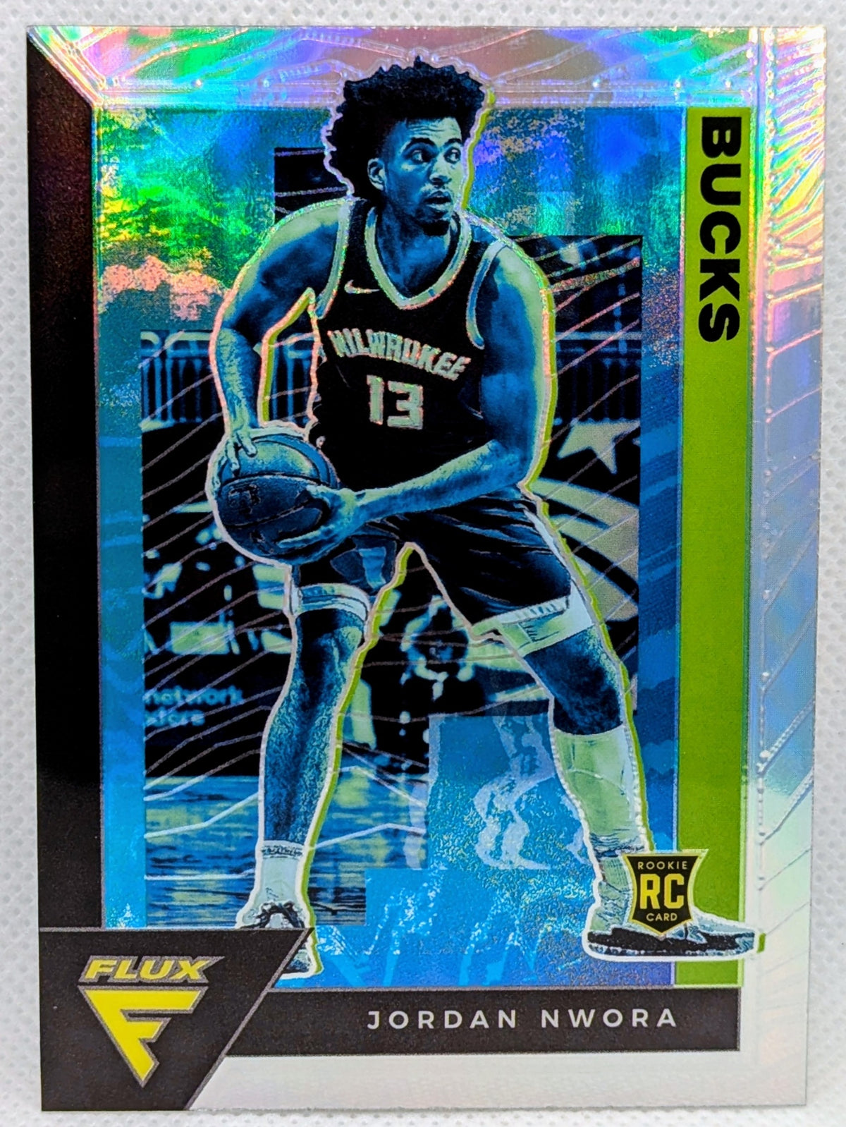 2020-21 Panini Flux Basketball Jordan Nwora #237 Bucks Rookie Chrome Base Card