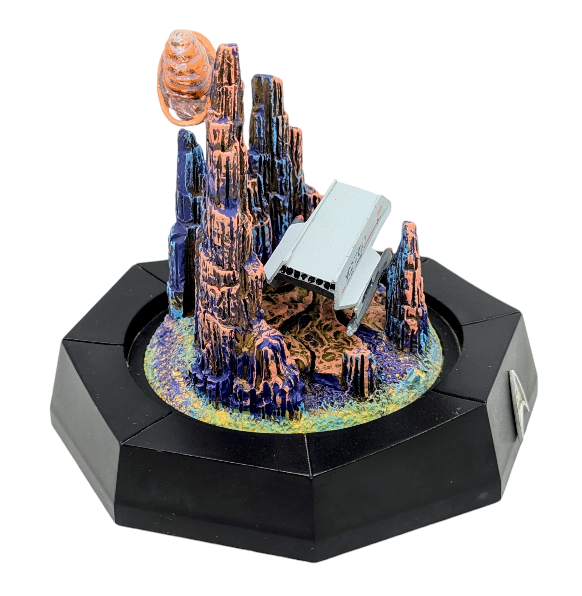 1995 Franklin Mint Star Trek Galileo II Shuttlecraft Glass Dome Diorama Sculpt image 5