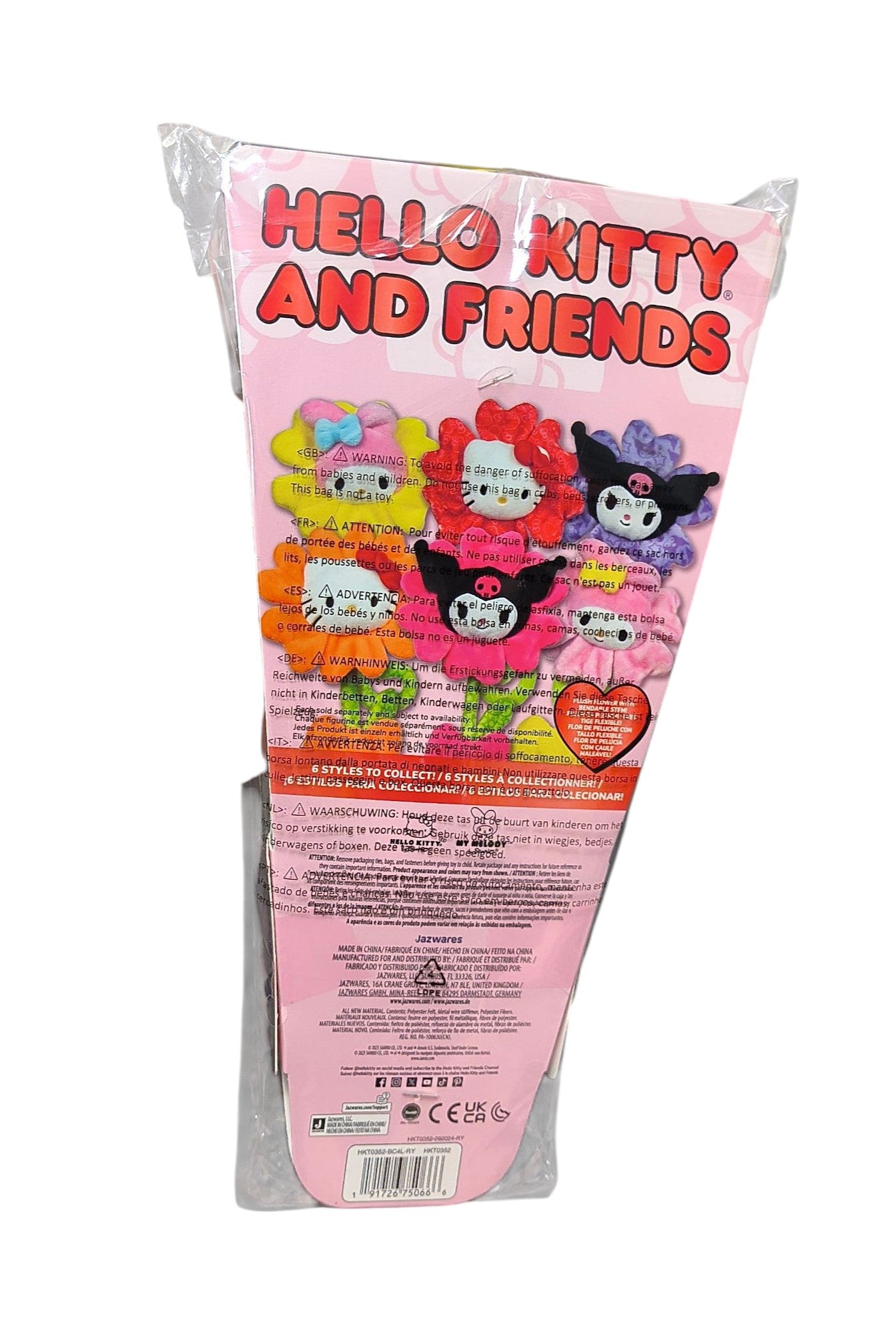 Jazwares Sanrio Hello Kitty & Friends My Melody Valentines Plush Flower image 2