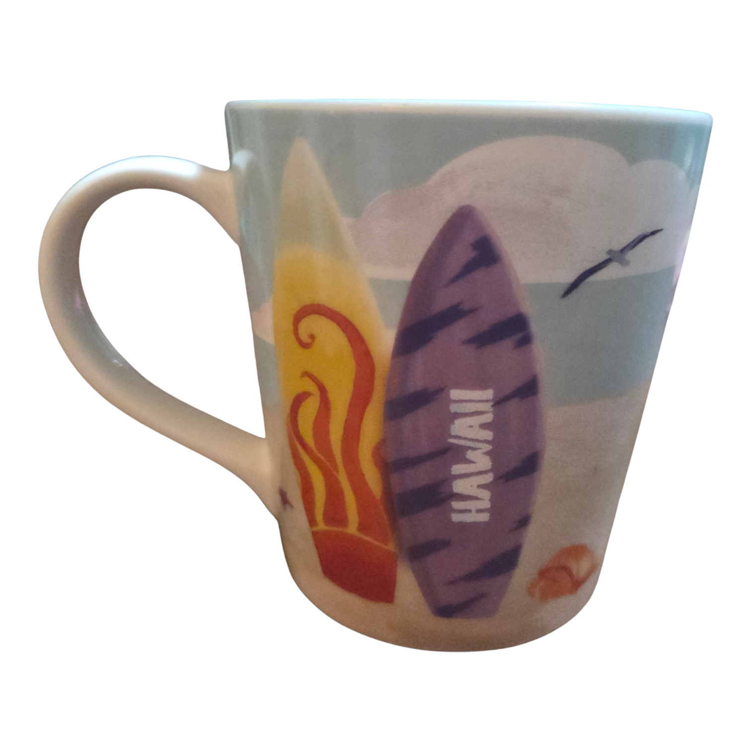 2010 Starbucks Hawaii Surfboards Beach Fish Bone China 12 Oz Coffee Mug Cup image 3