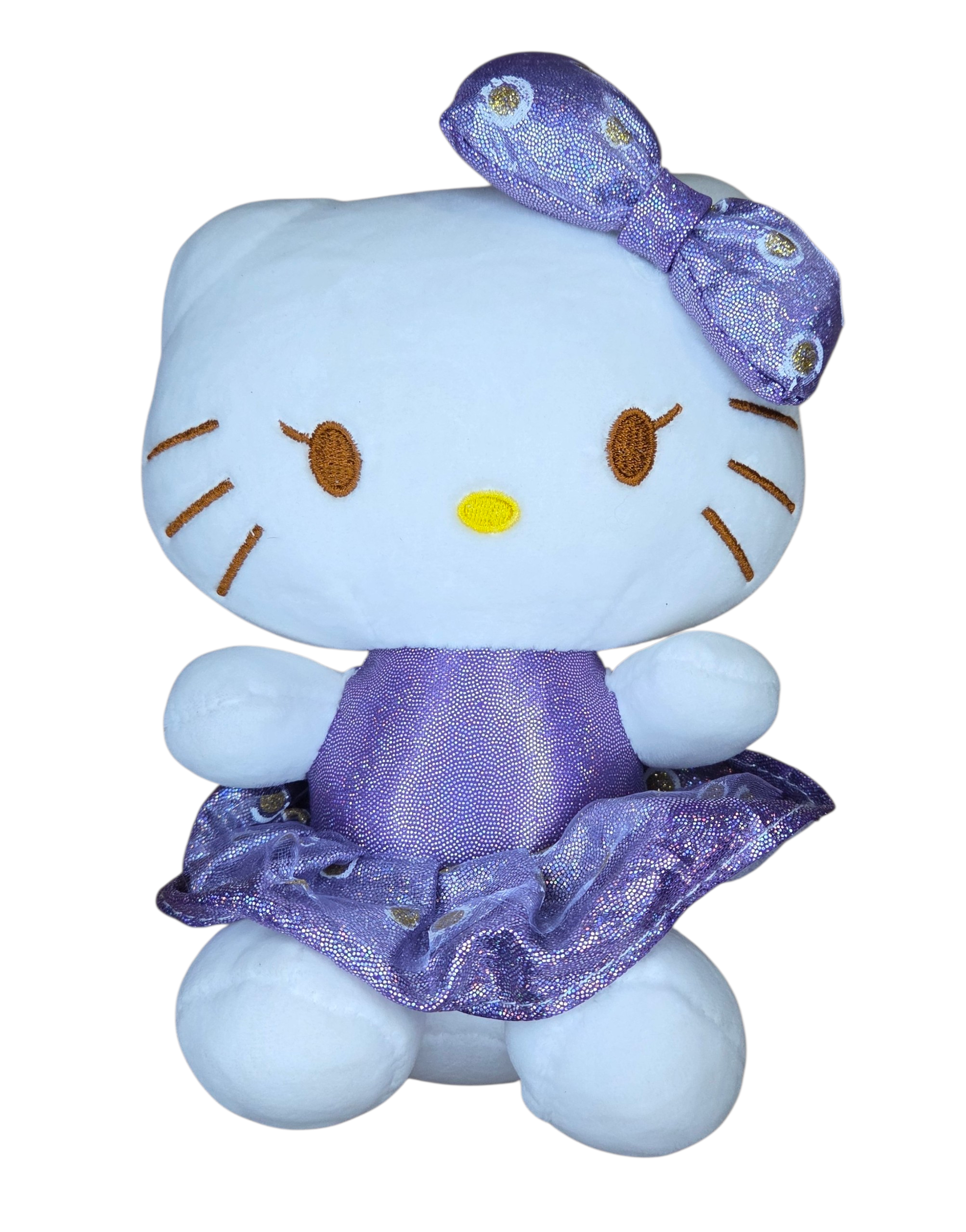 Sanrio Hello Kitty with Purple Sparkle Bow & Dress & Suction Cup Hanger 8" Plush