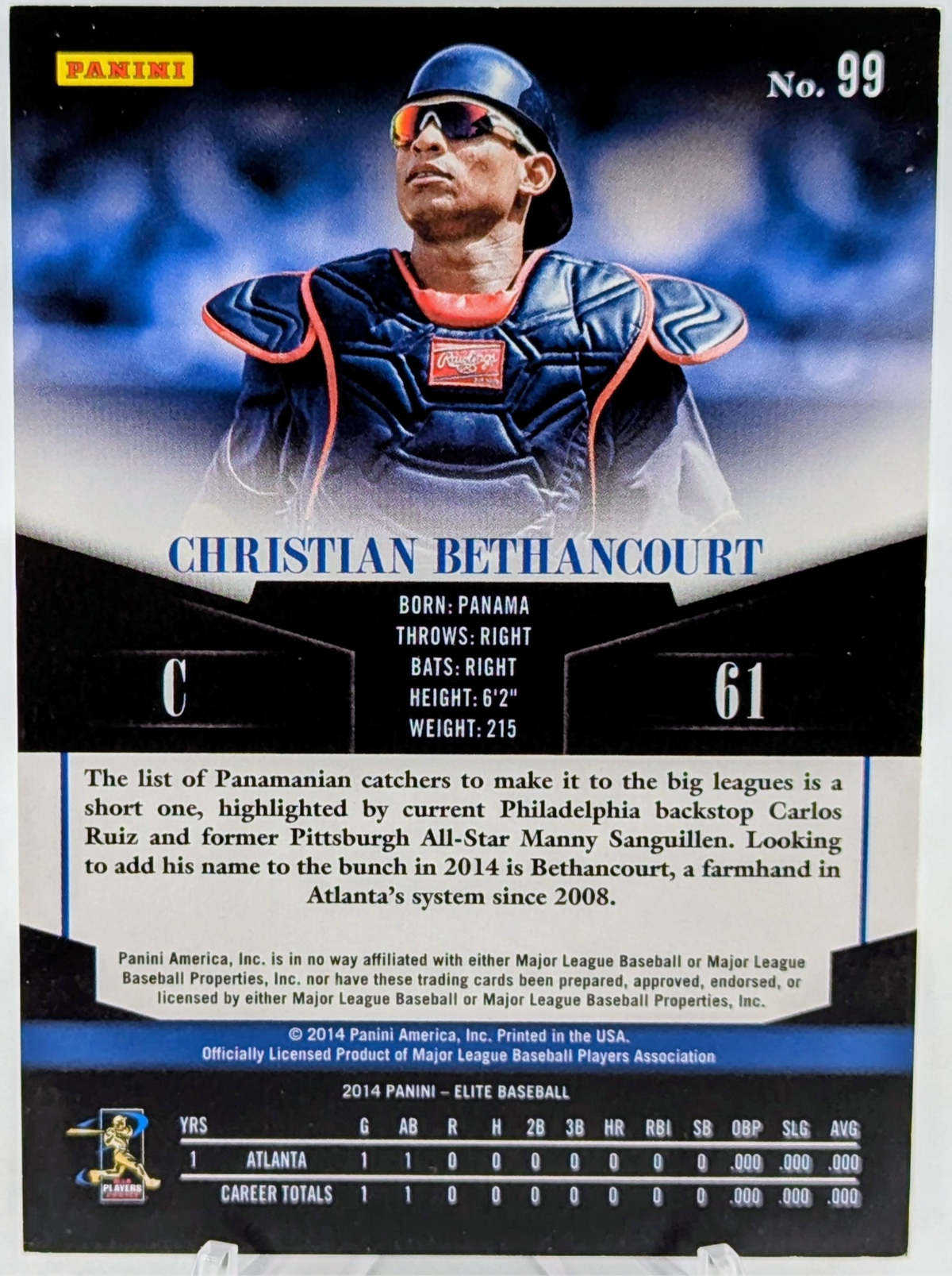 2014 Donruss Elite Turn of the Century /199 Christian Bethancourt #99 Rookie RC image 2