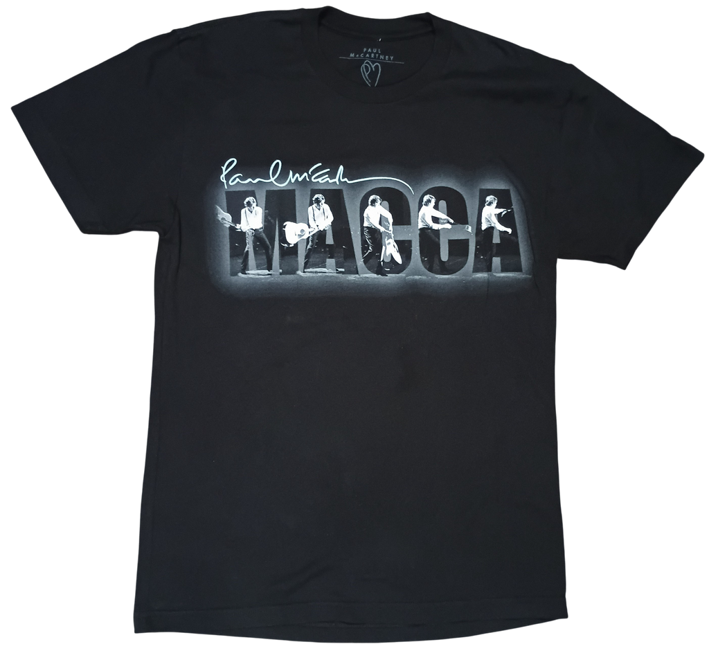 2013 Paul McCartney Out There Tour Macca Double Sided Black T-Shirt Size Small