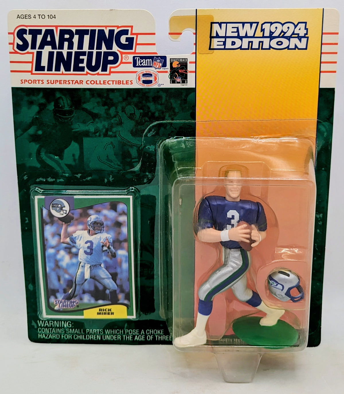 1994 Kenner Starting Lineup Rick Mirer Seattle Seahawks NFL Figure