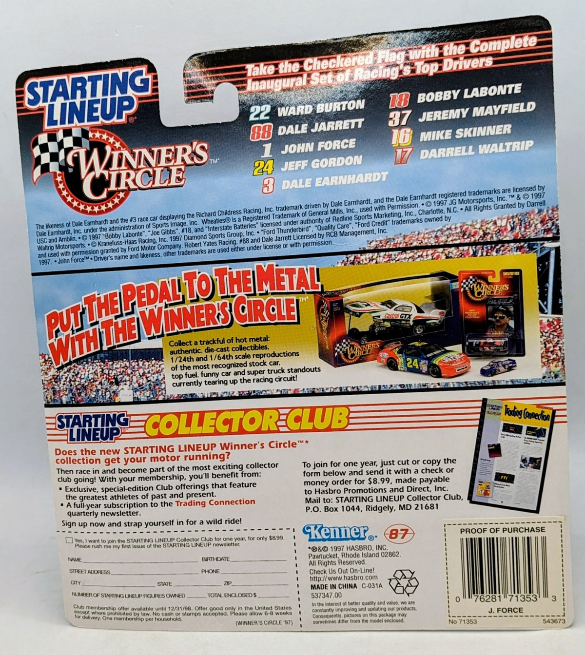 1997 Kenner Starting Lineup Nascar Winners Circle John Force image 2